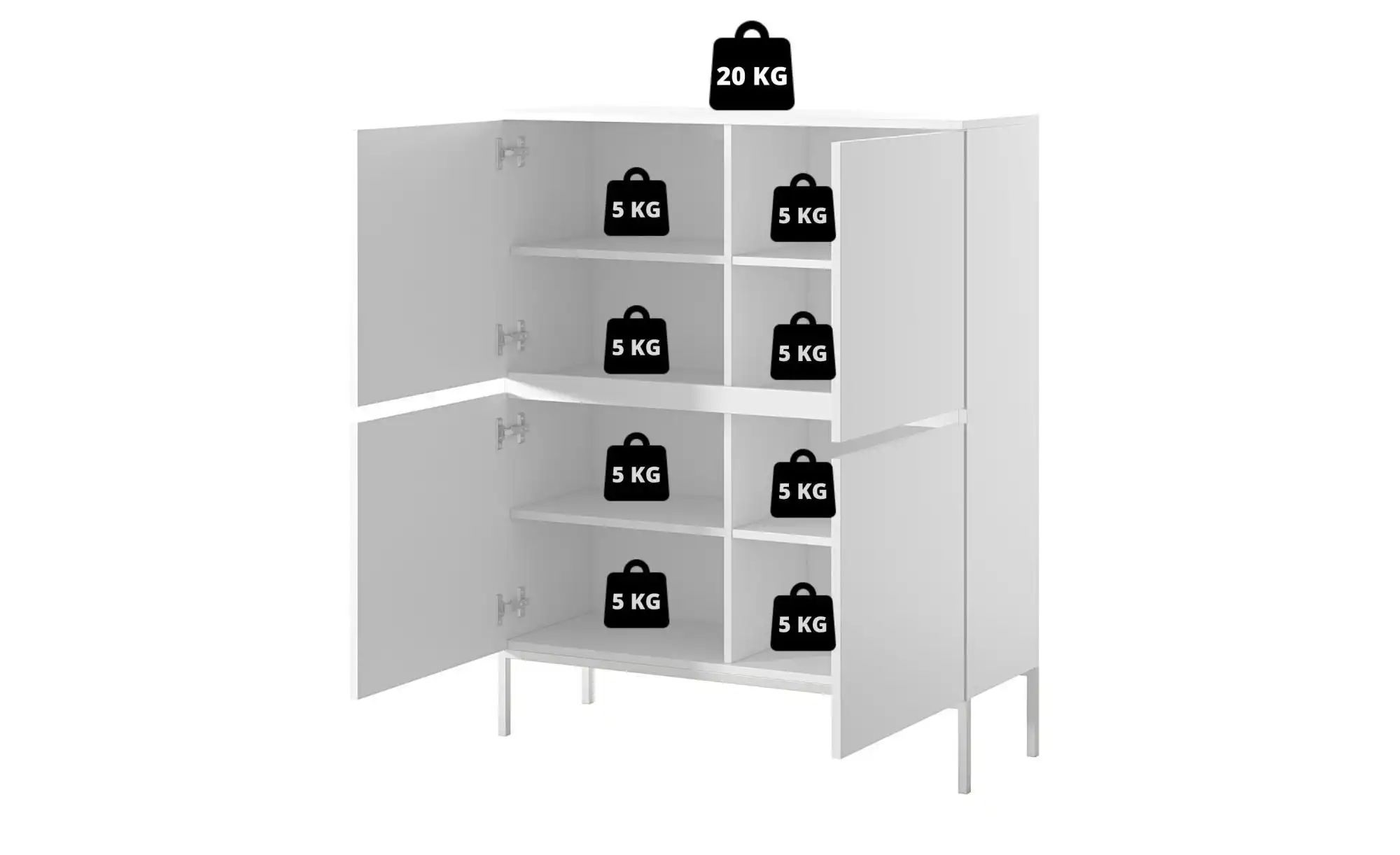Thumbnail - Selsey Highboard Bemmi ¦ schwarz ¦ Maße (cm): B: 100 H: 122 Kommoden & Sideboards > Highboards - Höffner