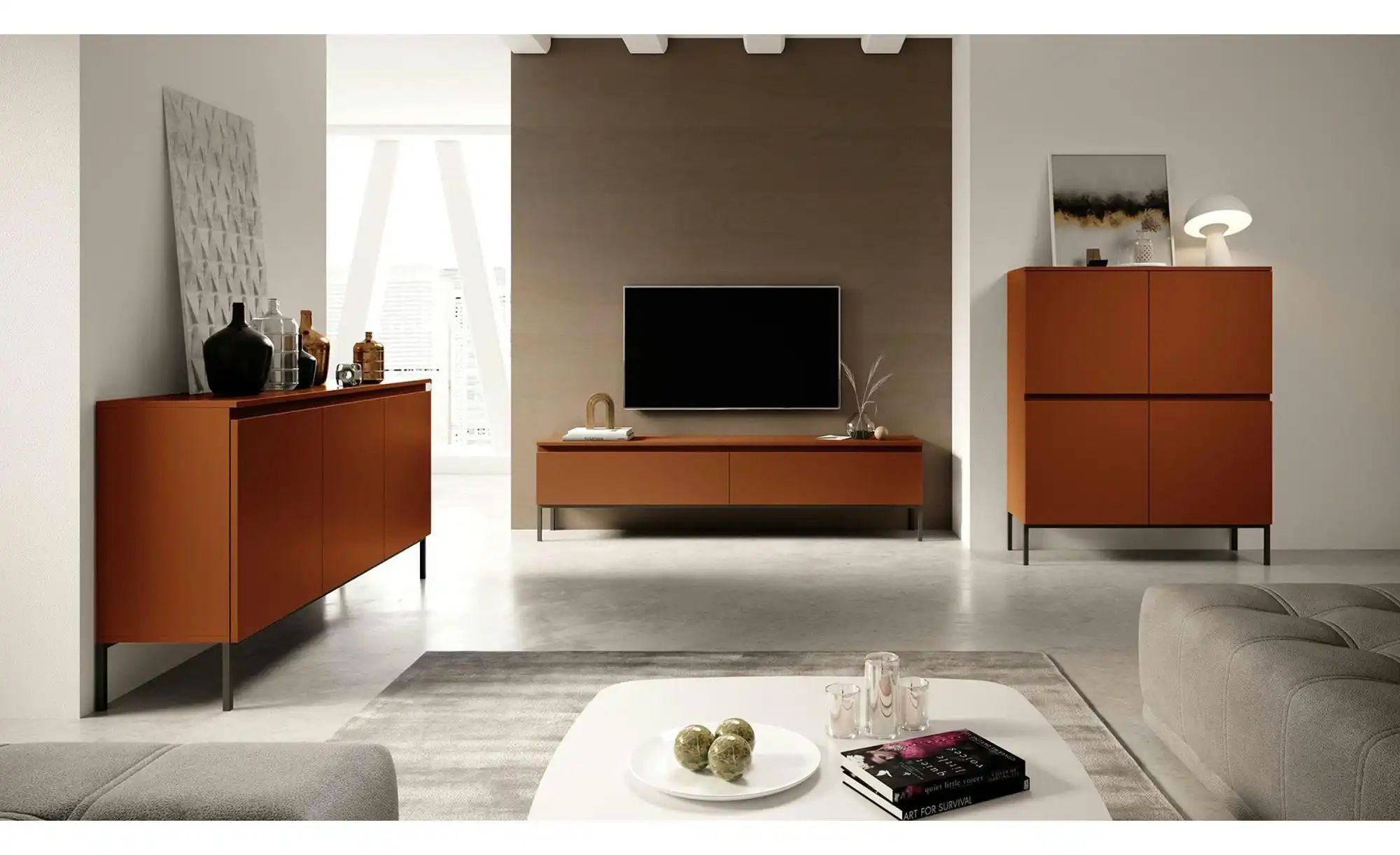 Thumbnail - Selsey Lowboard Bemmi ¦ orange ¦ Maße (cm): B: 175 H: 46 Kommoden & Sideboards > Lowboards - Höffner