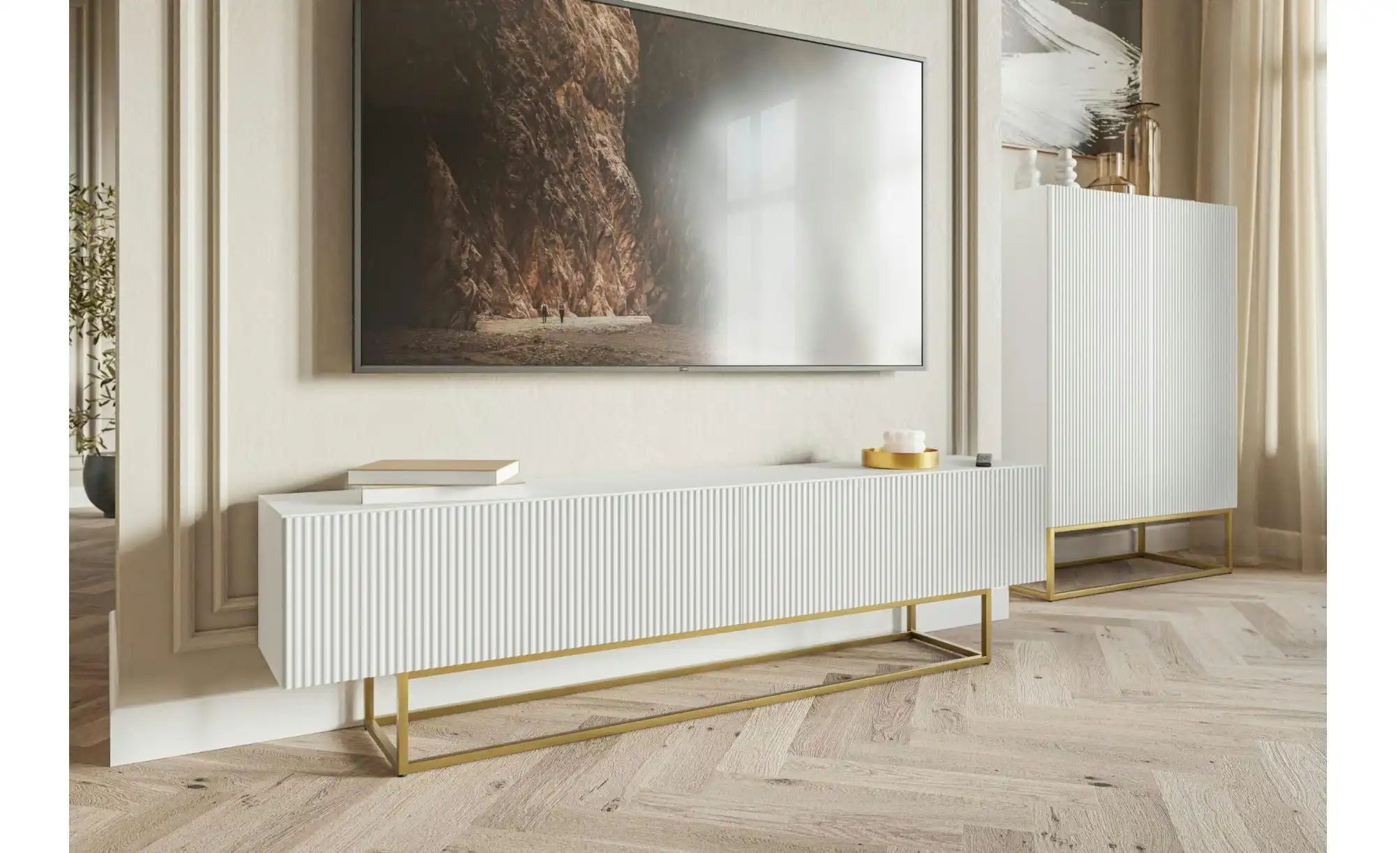 Selsey Lowboard  Veldio ¦ weiß ¦ Maße (cm): B: 175 H: 46,5 Kommoden & Sideb günstig online kaufen