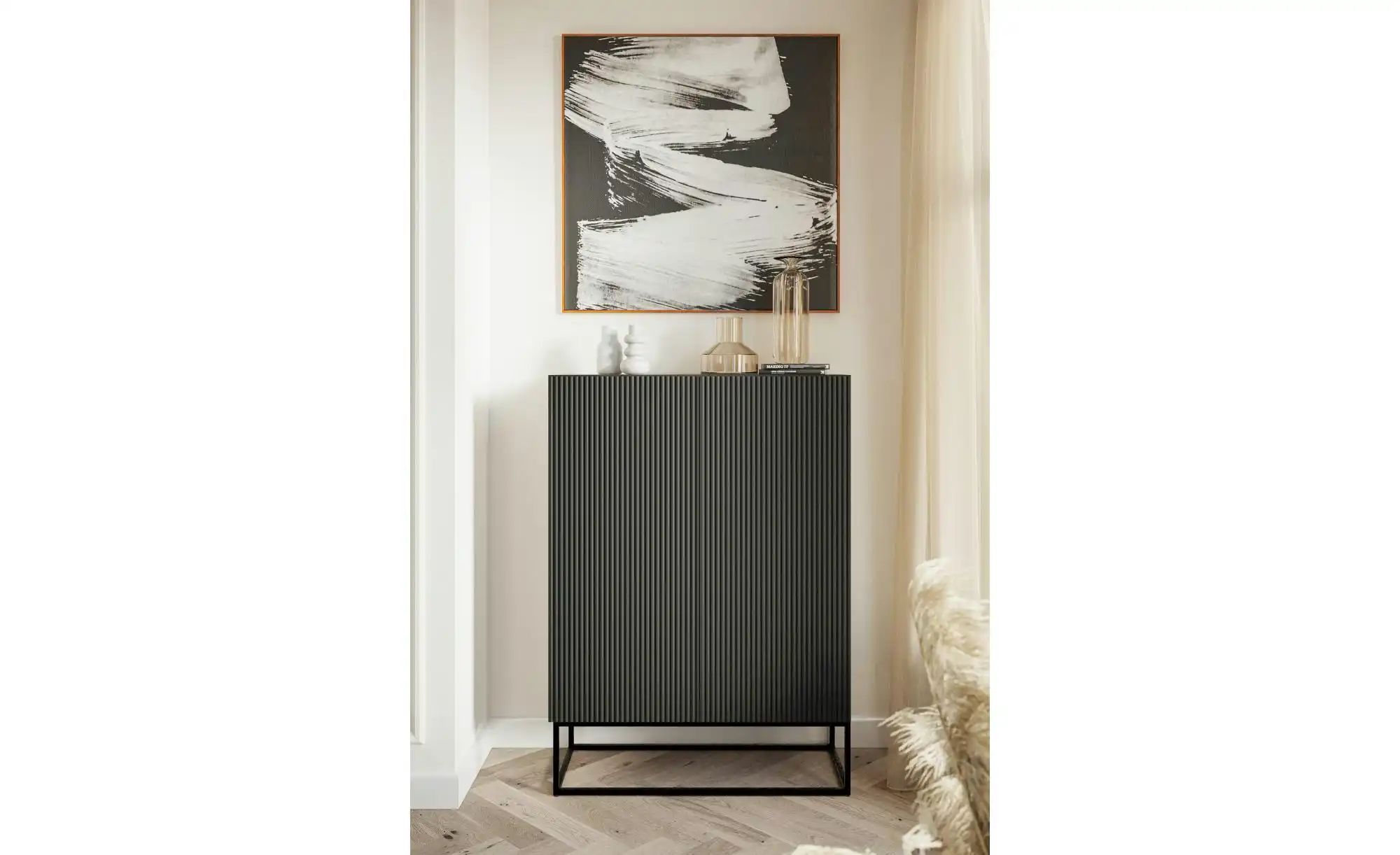 Selsey Highboard  Veldio ¦ schwarz ¦ Maße (cm): B: 90 H: 125 Kommoden & Sid günstig online kaufen