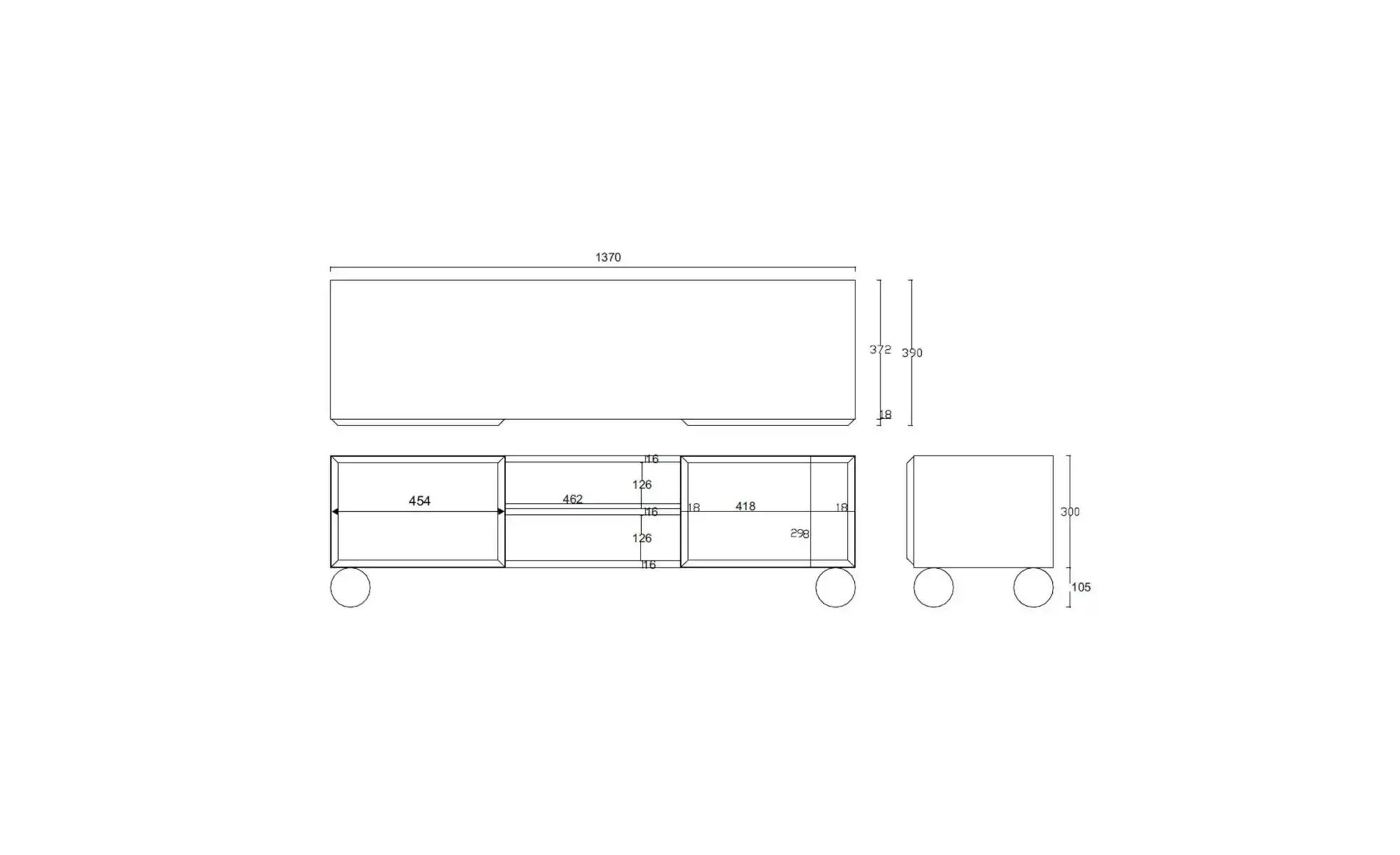 Thumbnail - Selsey Lowboard  Chocolated ¦ beige ¦ Maße (cm): B: 137 H: 40,5 Kommoden & Sideboards > Lowboards - Höffner