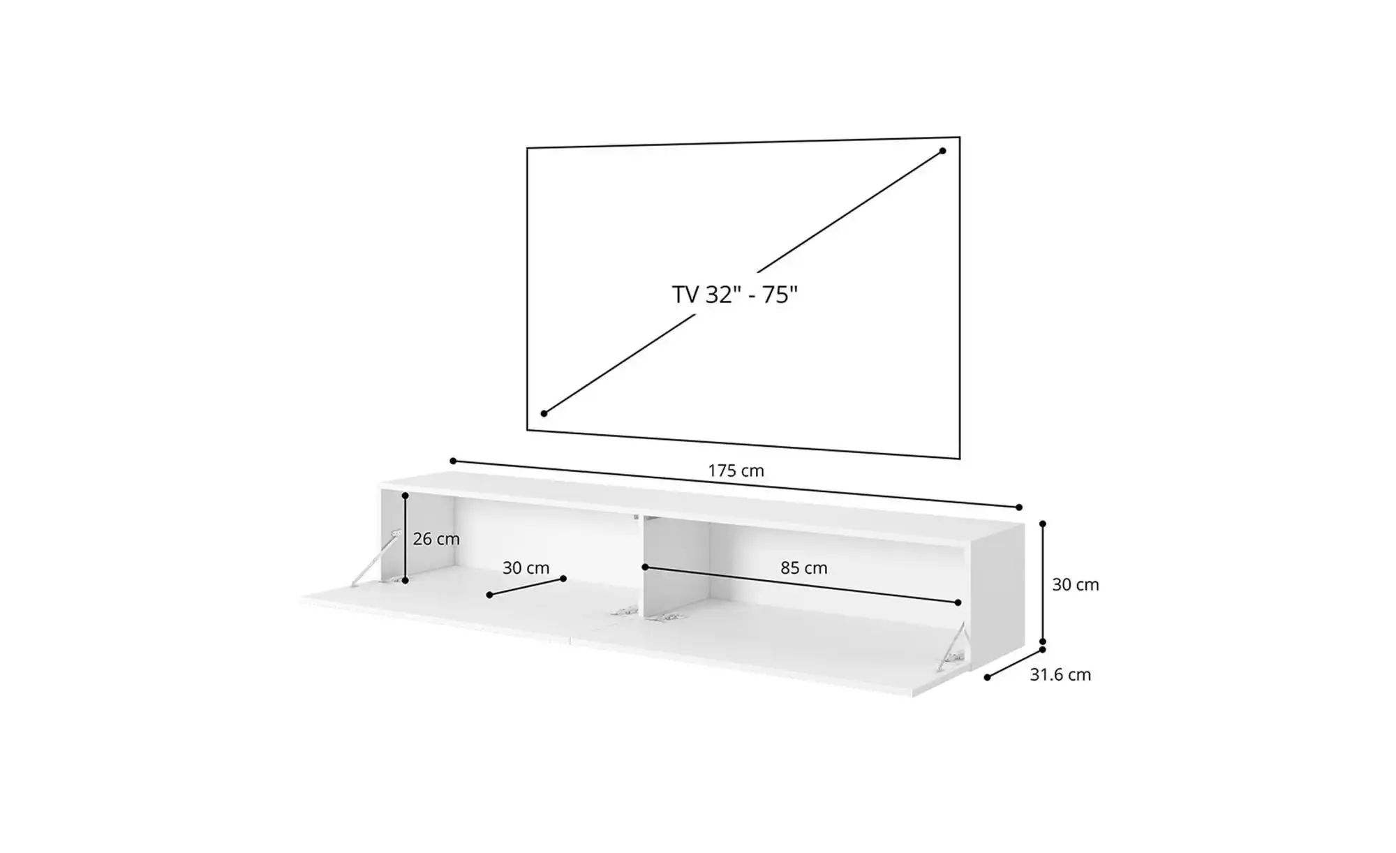 Thumbnail - Selsey Lowboard  Pavas ¦ grau ¦ Maße (cm): B: 175 H: 30 Kommoden & Sideboards > Lowboards - Höffner