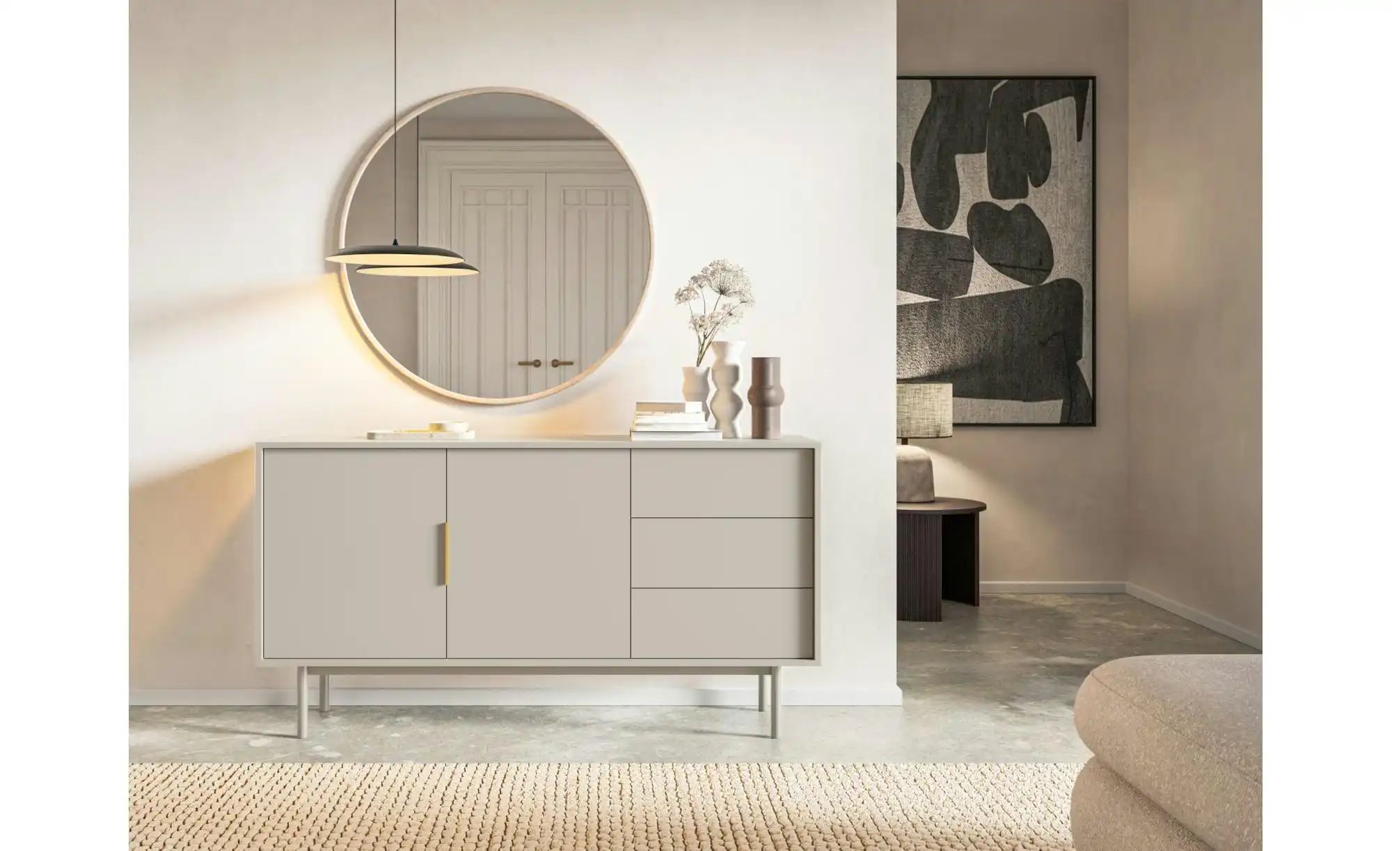 Sideboard  Viviaro ¦ beige ¦ Maße (cm): B: 154 H: 82 Kommoden & Sideboards günstig online kaufen