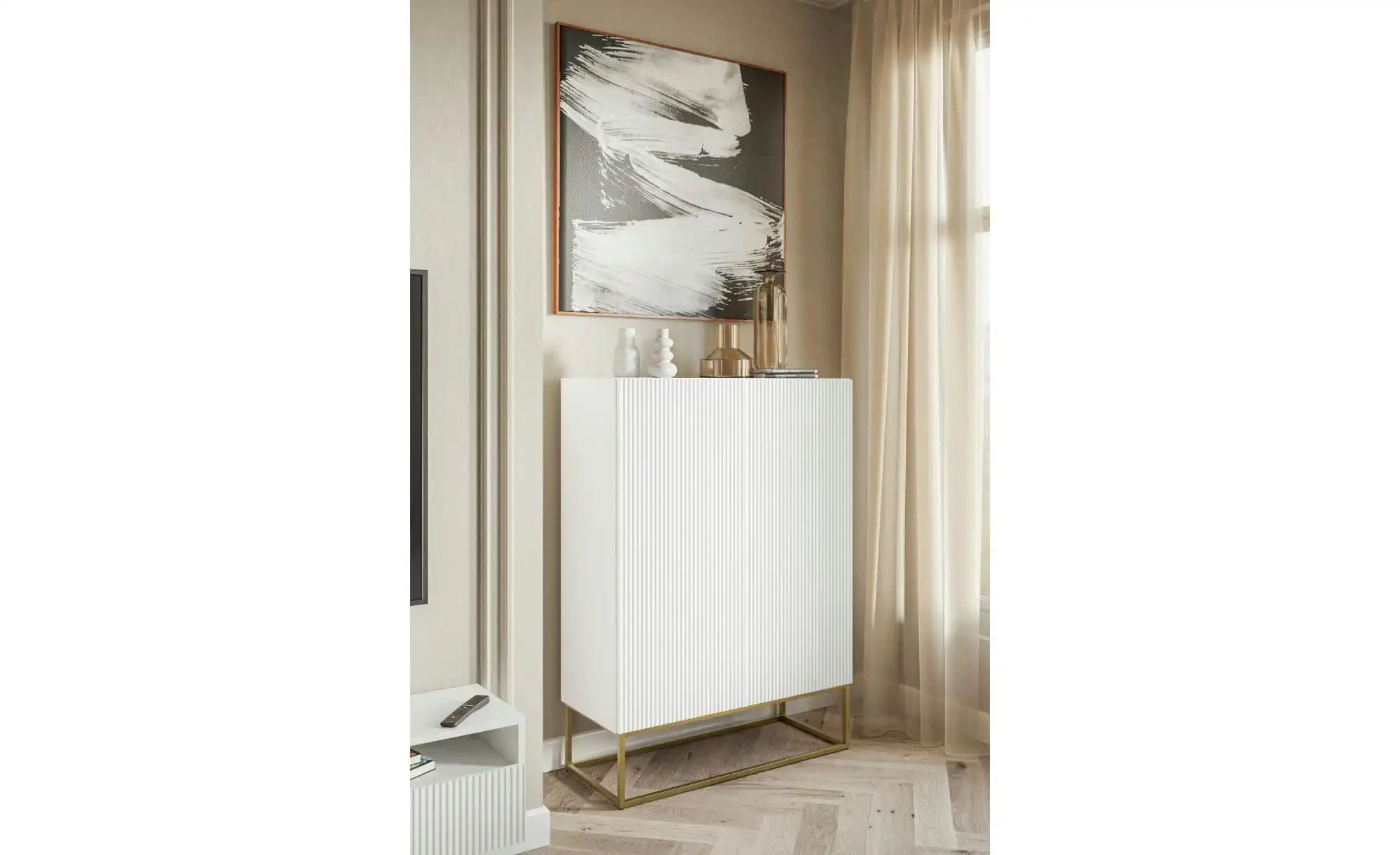 Selsey Highboard  Veldio ¦ beige ¦ Maße (cm): B: 90 H: 125 Kommoden & Sideb günstig online kaufen