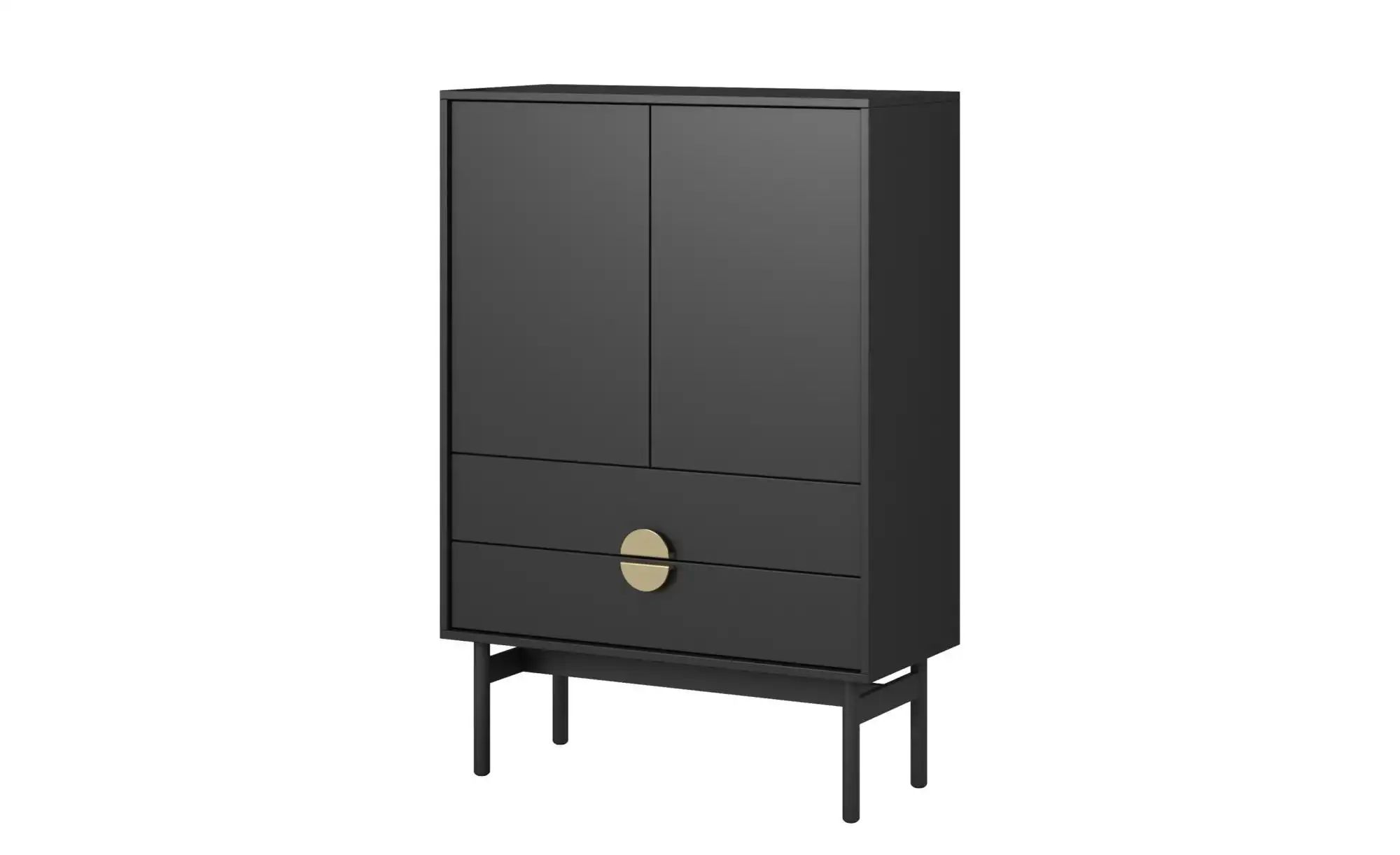 Highboard  Stoon ¦ schwarz ¦ Maße (cm): B: 85,5 H: 123,7 Kommoden & Sideboa günstig online kaufen