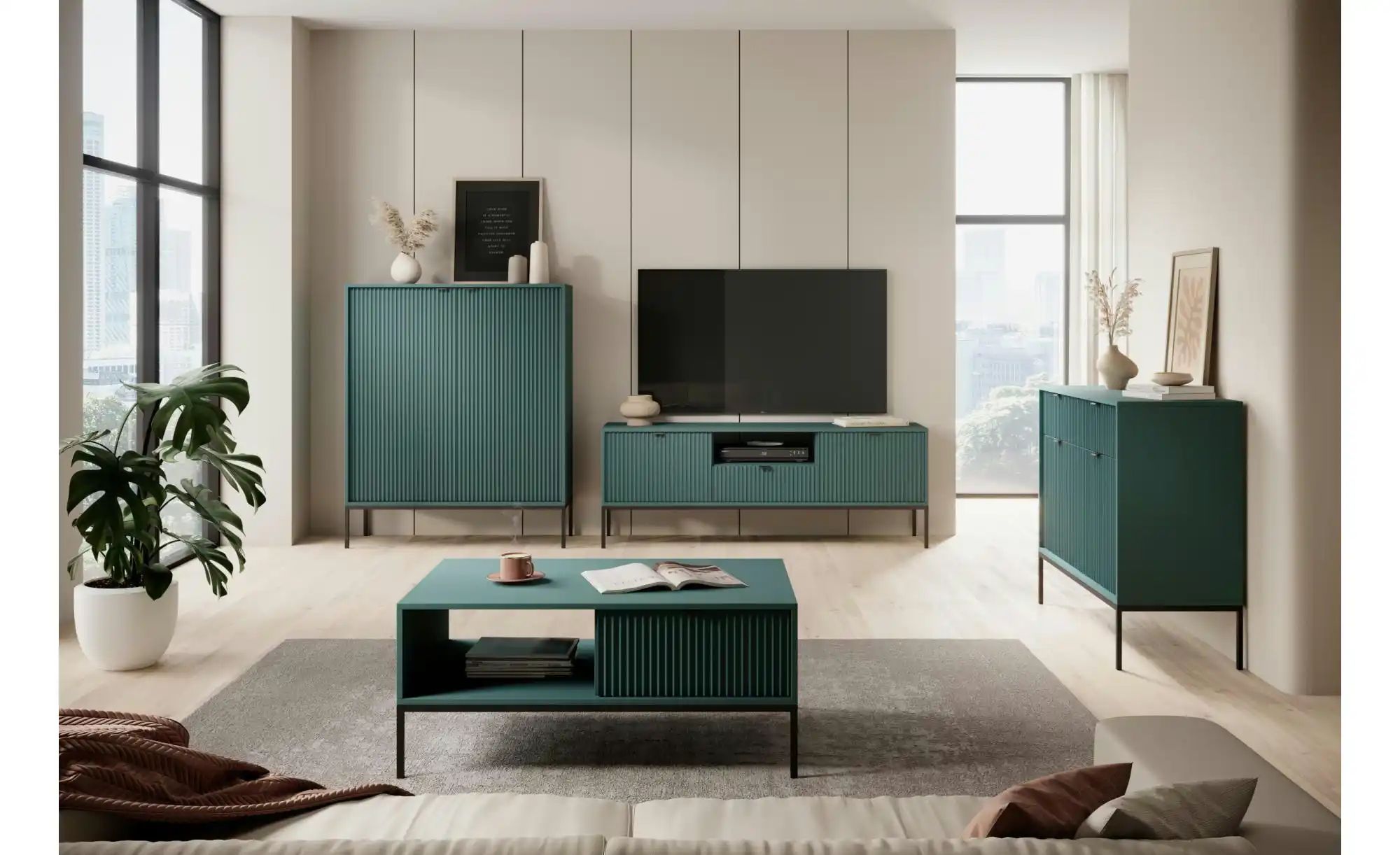 Thumbnail - Selsey Lowboard Vellore ¦ grün ¦ Maße (cm): B: 154 H: 56 Kommoden & Sideboards > Lowboards - Höffner