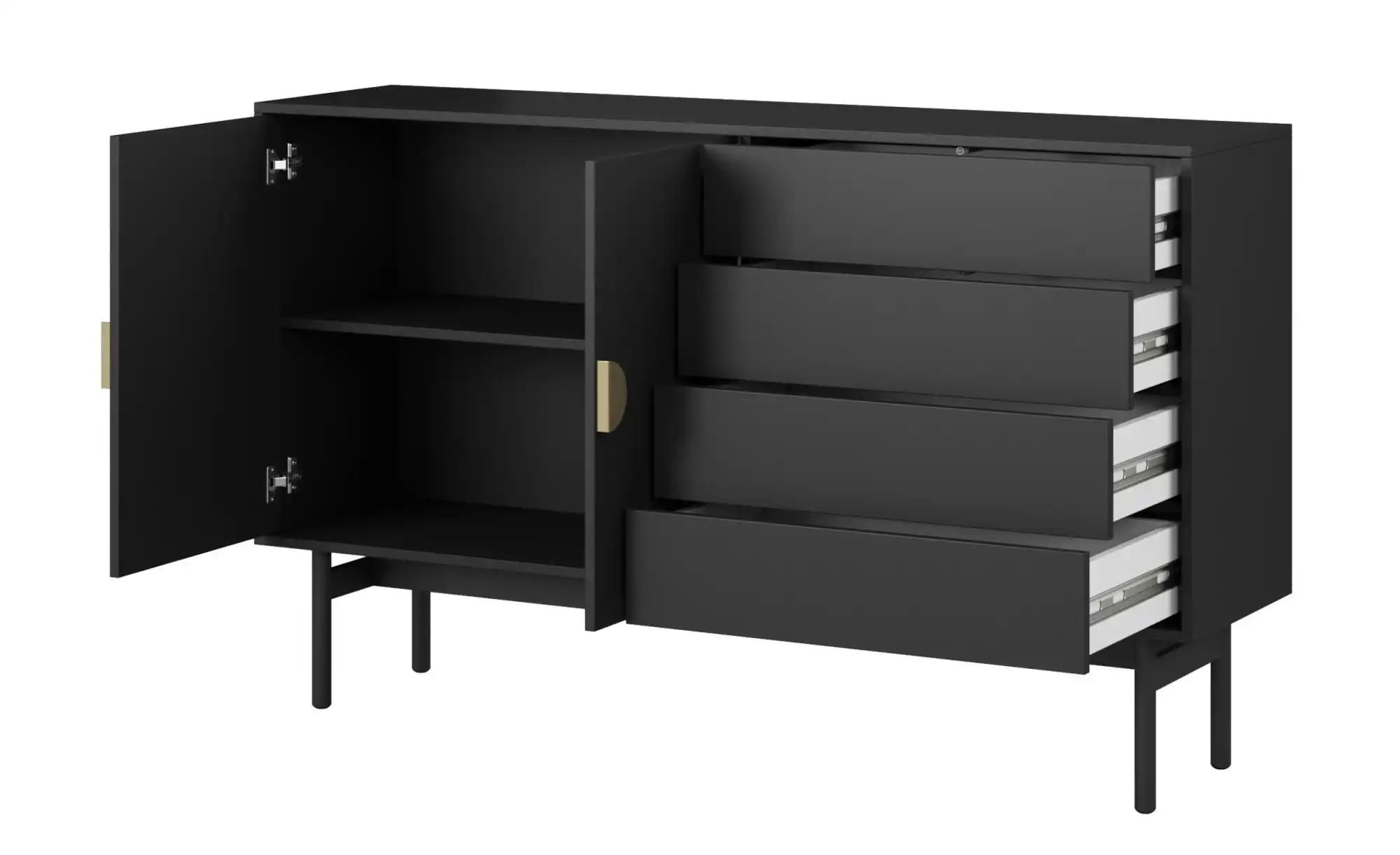 Sideboard  Stoon ¦ schwarz ¦ Maße (cm): B: 154 H: 92,5 Kommoden & Sideboard günstig online kaufen