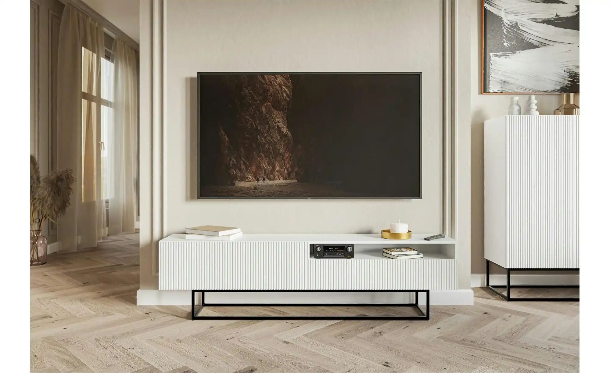 Lowboard  Veldio ¦ weiß ¦ Maße (cm): B: 175 H: 46,5 Kommoden & Sideboards > günstig online kaufen