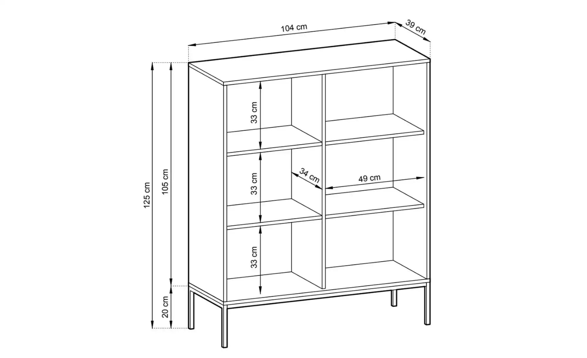 Selsey Highboard  Vellore ¦ grau ¦ Maße (cm): B: 104 H: 125 Kommoden & Side günstig online kaufen