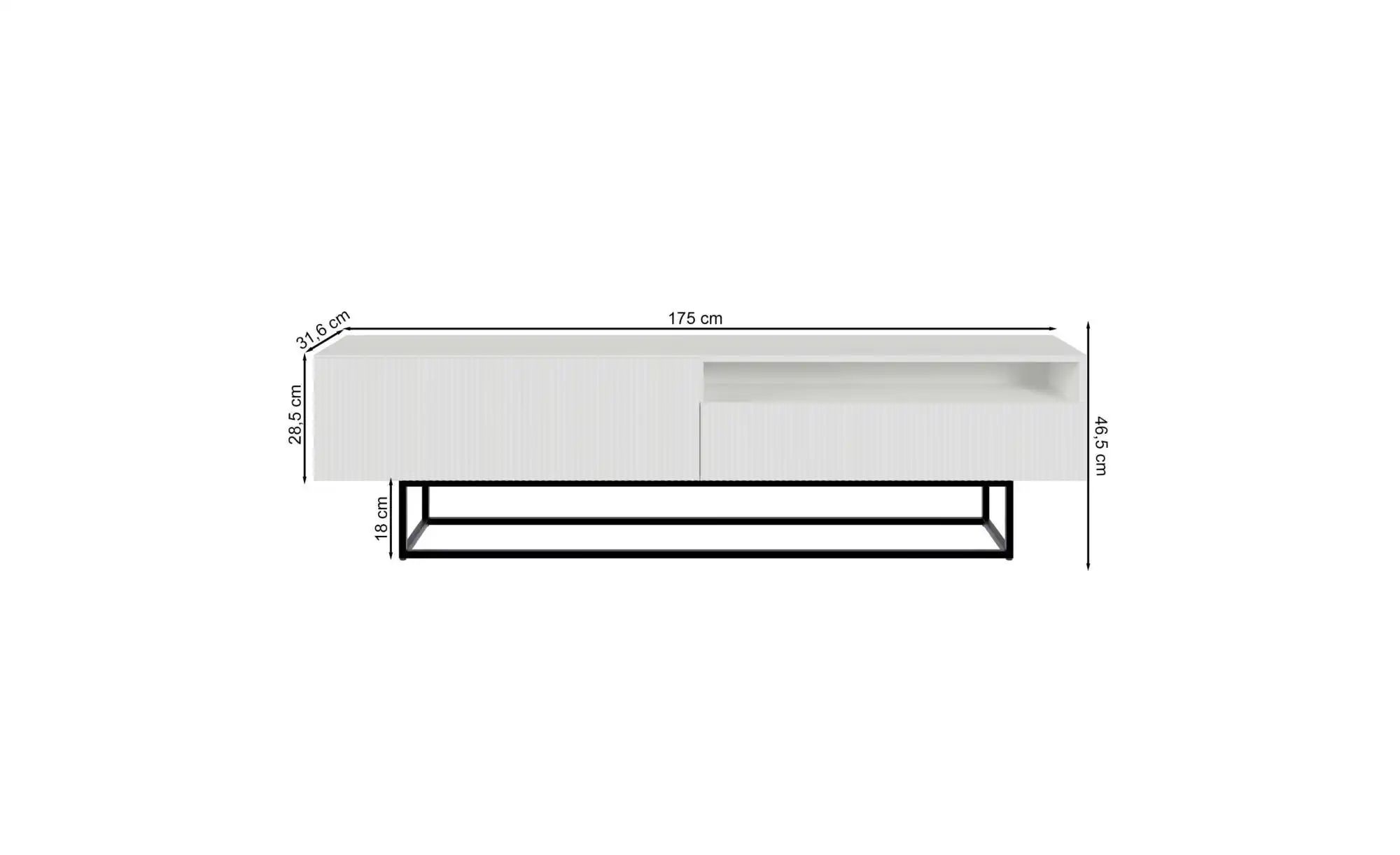 Selsey Lowboard  Veldio ¦ schwarz ¦ Maße (cm): B: 175 H: 46,5 Kommoden & Si günstig online kaufen