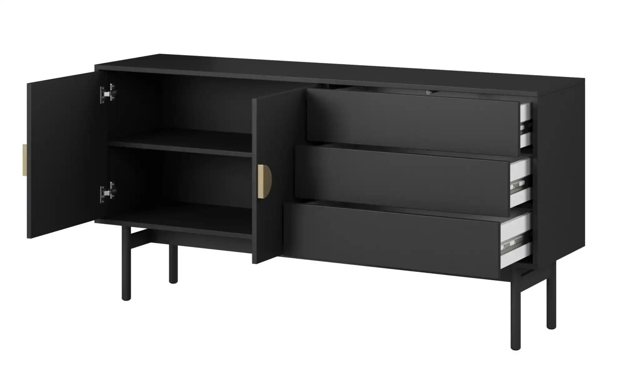 Sideboard  Stoon ¦ schwarz ¦ Maße (cm): B: 154 H: 76,1 Kommoden & Sideboard günstig online kaufen