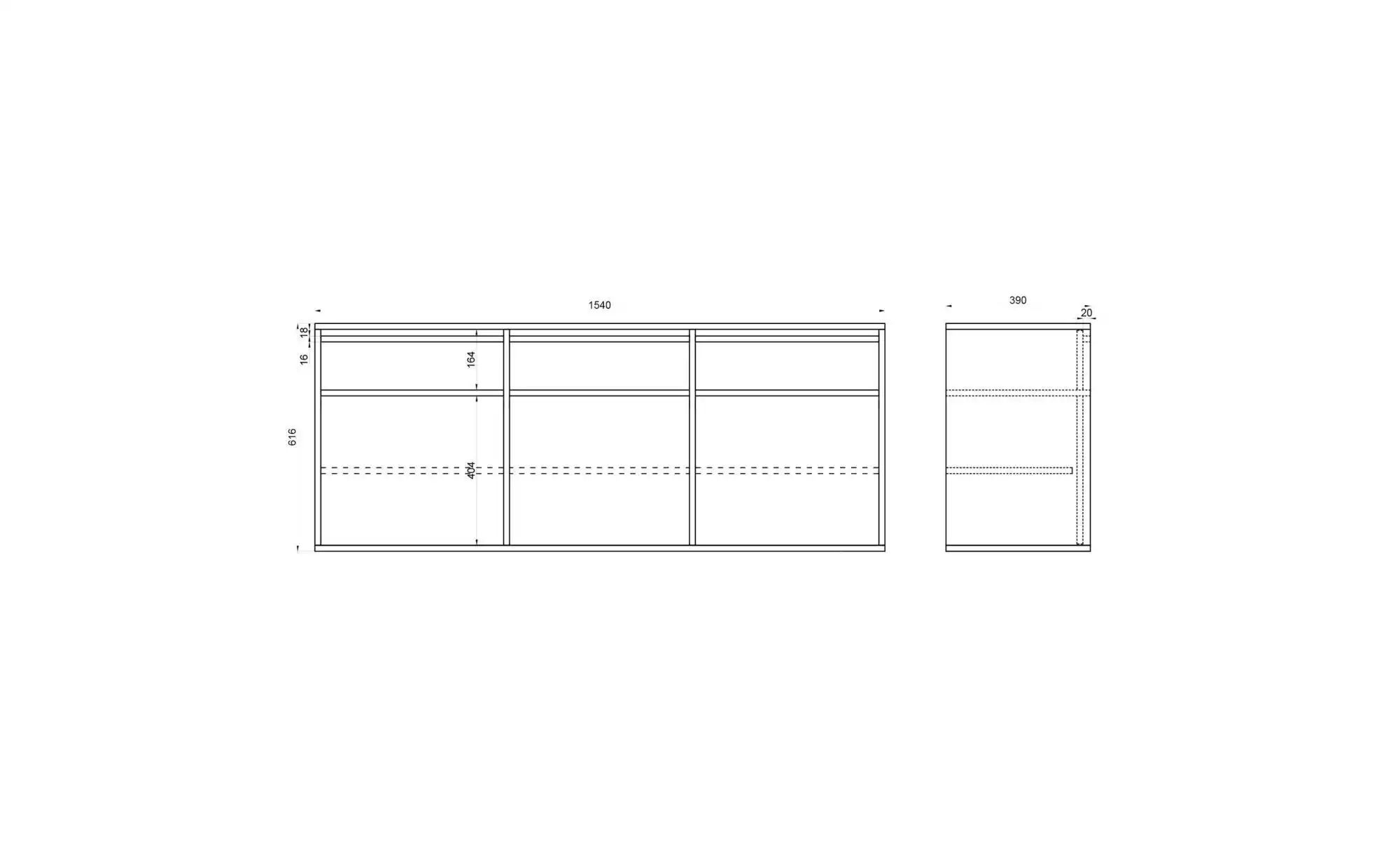 Selsey Sideboard  Evo ¦ beige ¦ Maße (cm): B: 154 H: 61,6 Schränke > Hänges günstig online kaufen