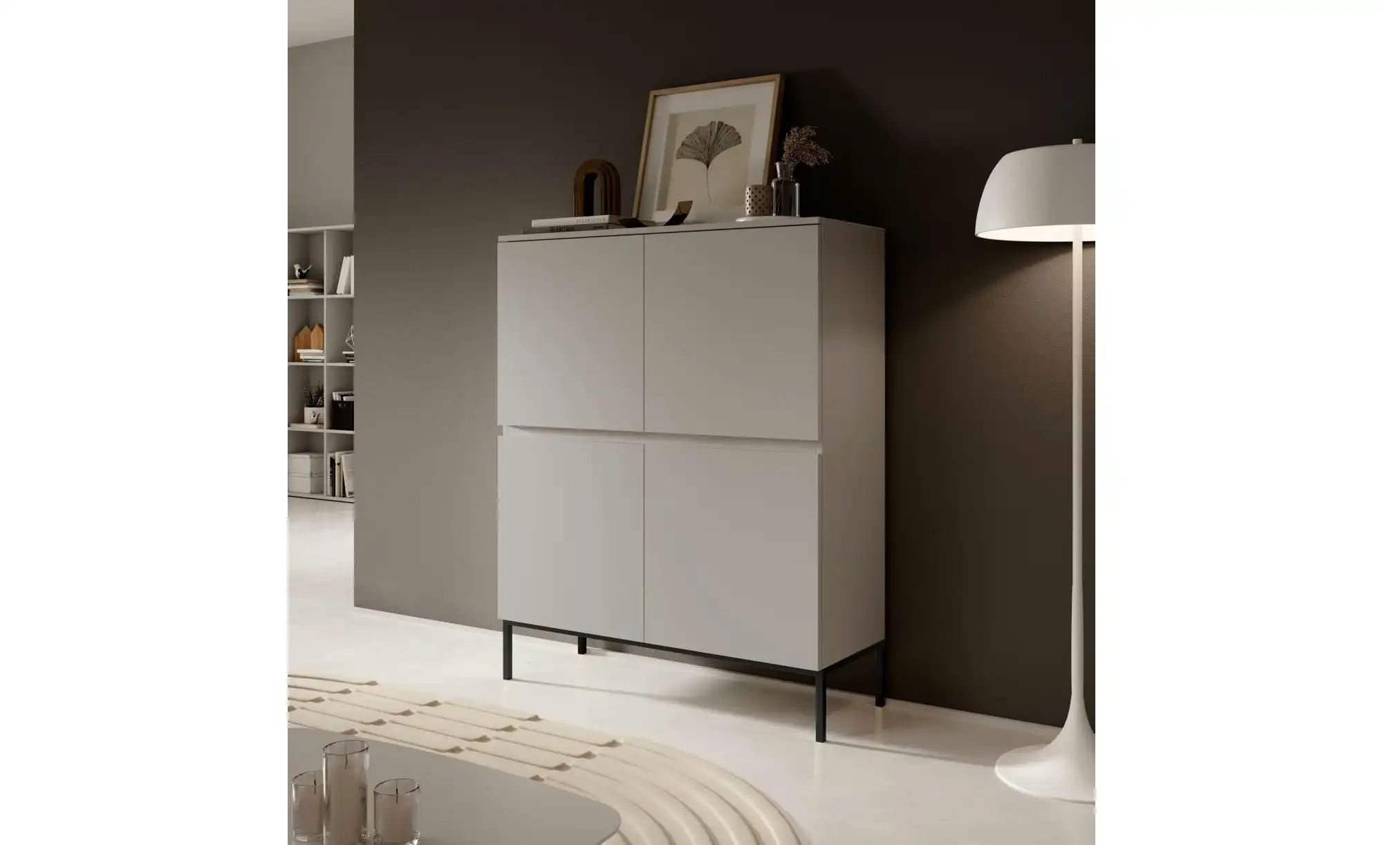 Thumbnail - Selsey Highboard Bemmi ¦ beige ¦ Maße (cm): B: 100 H: 122 Kommoden & Sideboards > Highboards - Höffner