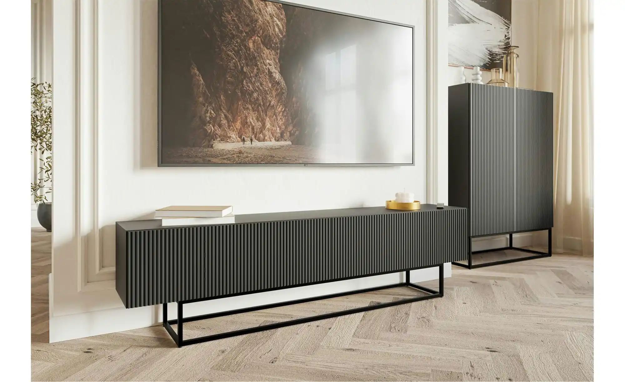 Thumbnail - Lowboard Veldio ¦ schwarz ¦ Maße (cm): B: 175 H: 46,5 Kommoden & Sideboards > Lowboards - Höffner