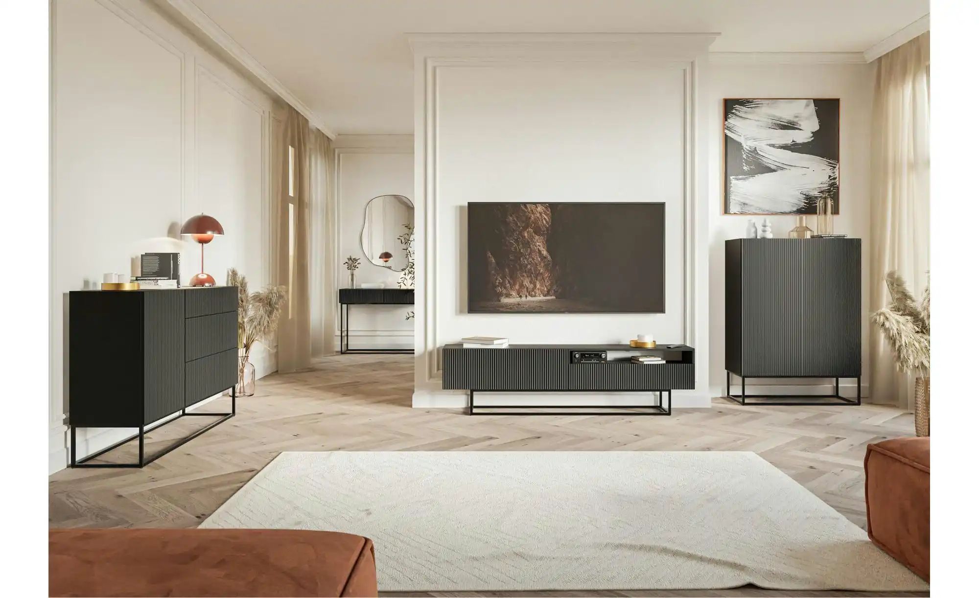 Thumbnail - Lowboard Veldio ¦ schwarz ¦ Maße (cm): B: 175 H: 46,5 Kommoden & Sideboards > Lowboards - Höffner