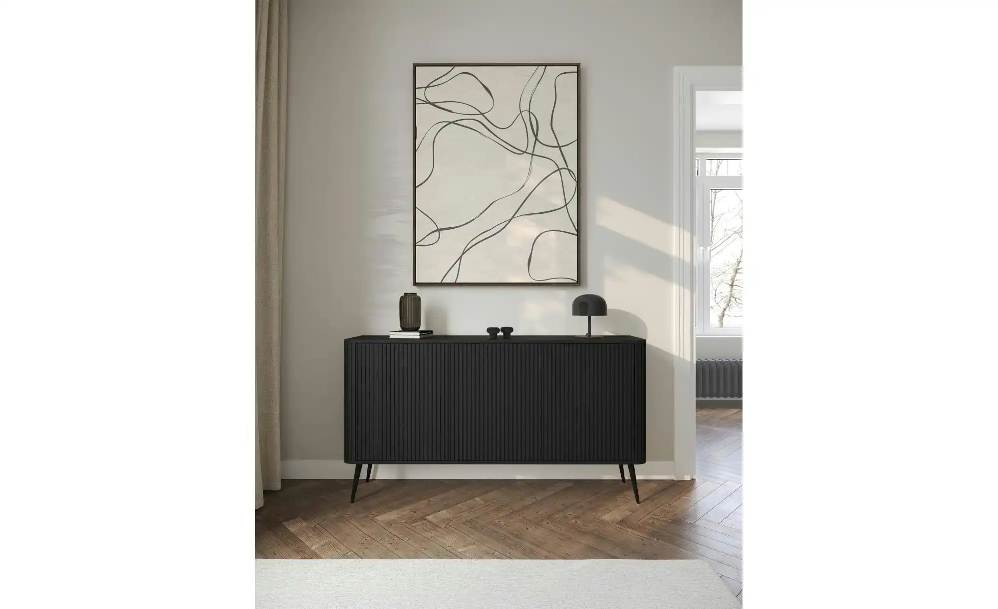 Selsey Sideboard  Ovarlo ¦ schwarz ¦ Maße (cm): B: 163,2 H: 83,8 Kommoden & günstig online kaufen