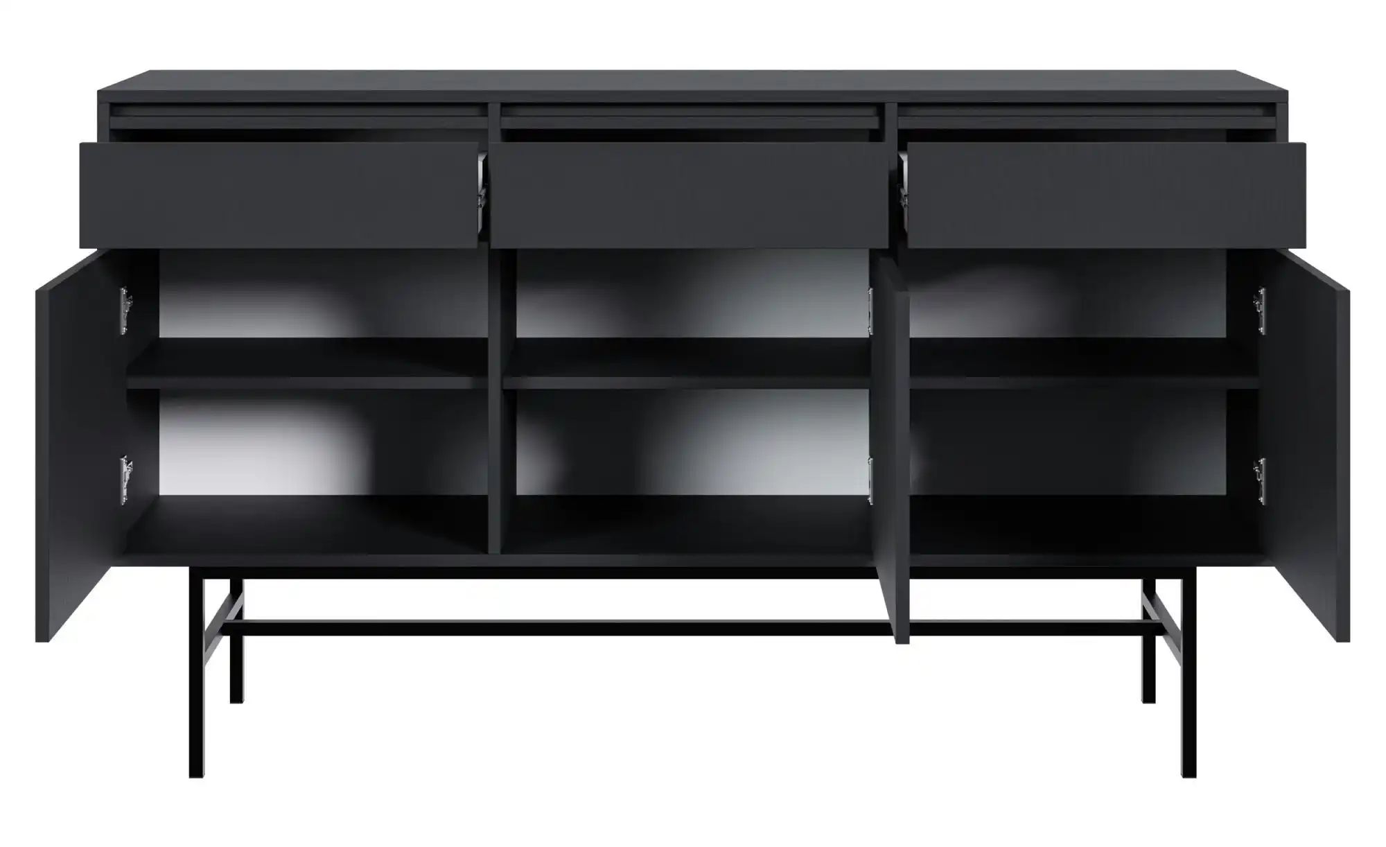 Selsey Sideboard  Evo ¦ schwarz ¦ Maße (cm): B: 154 H: 89 Kommoden & Sidebo günstig online kaufen
