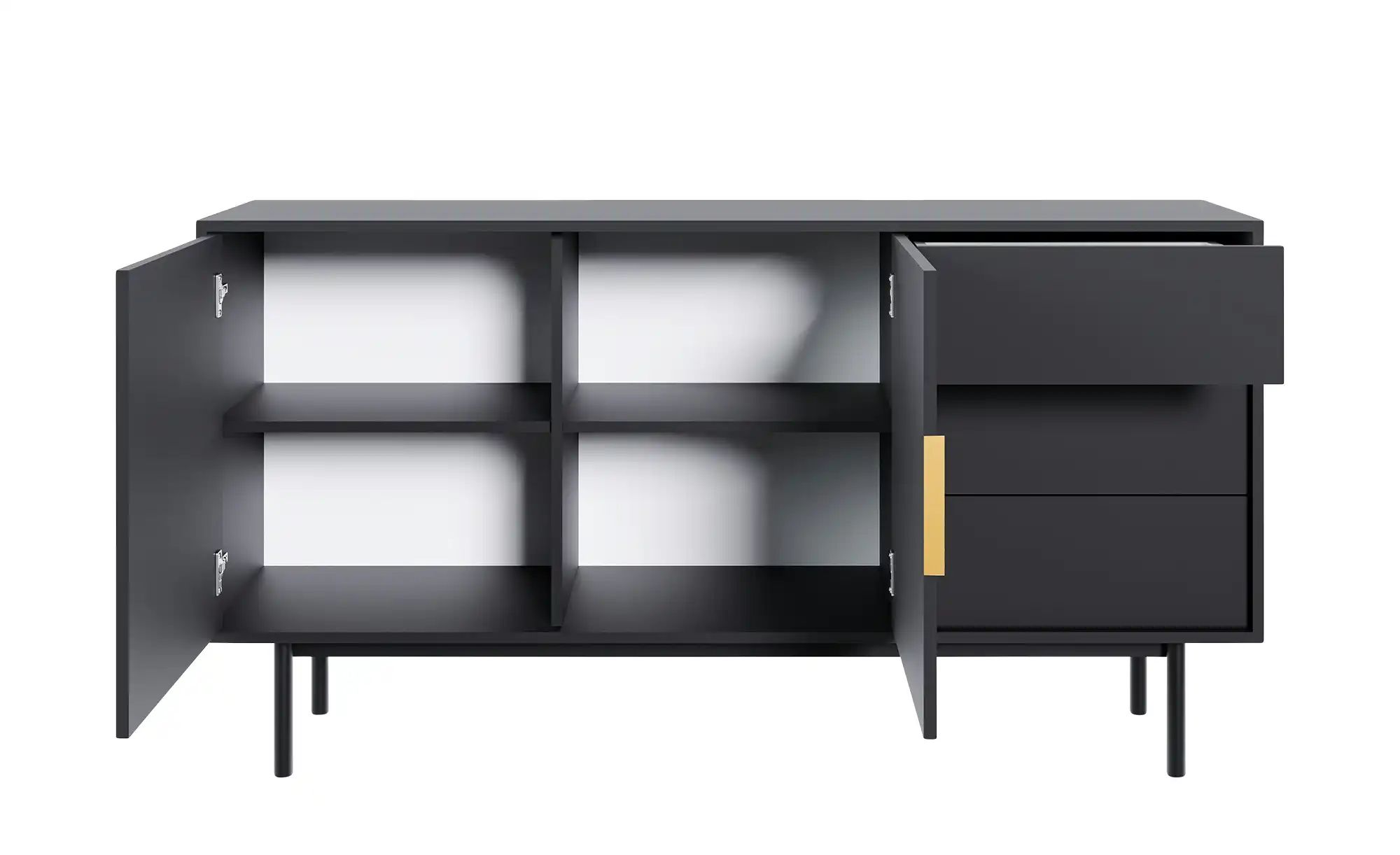 Thumbnail - Sideboard Vinchio ¦ schwarz ¦ Maße (cm): B: 154 H: 82 T: 39.0 Kommoden & Sideboards > Sideboards - Höffner