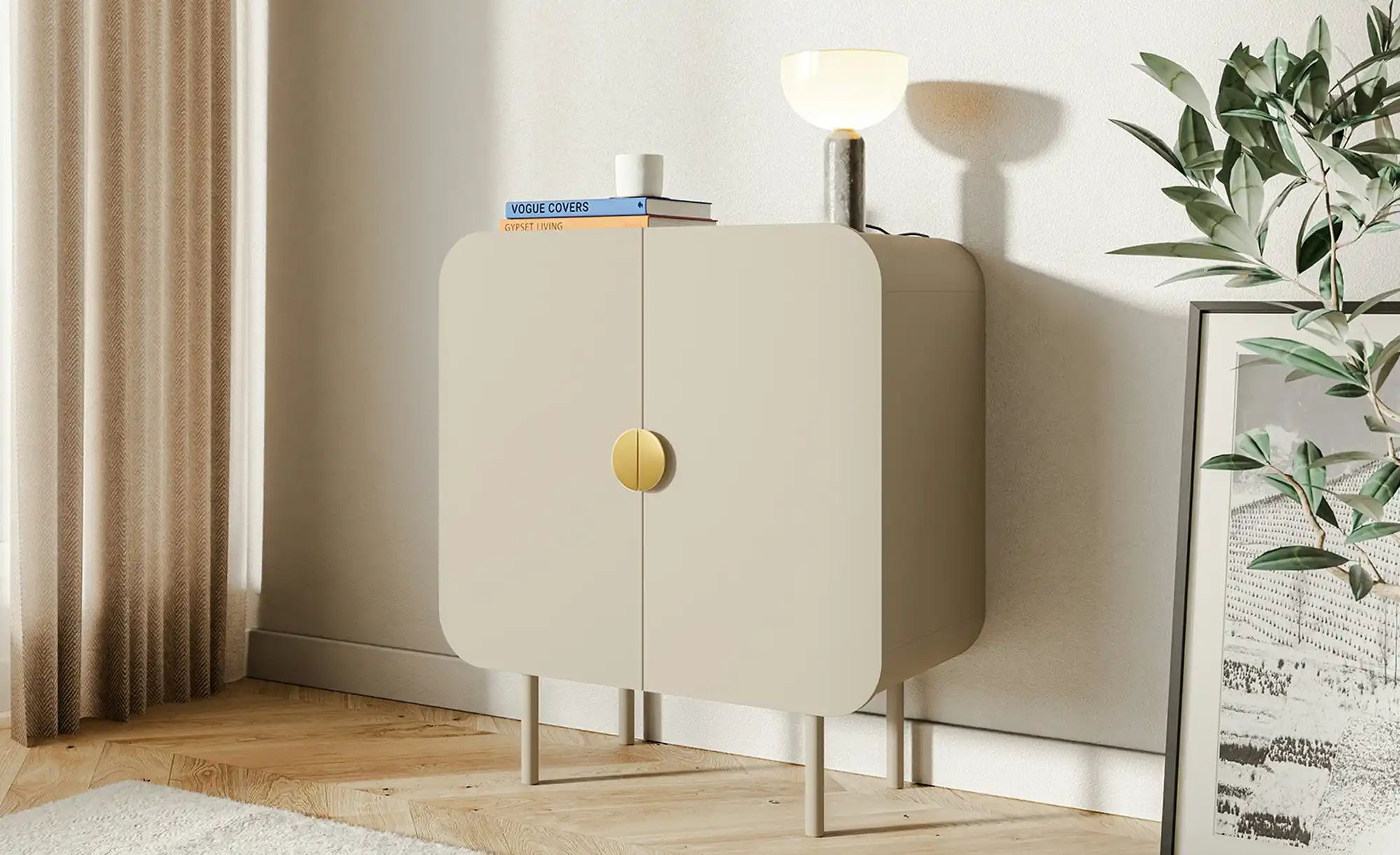 Anrichte  Ovada ¦ beige ¦ Maße (cm): B: 85 H: 91 T: 39.5 Schränke > Buffets günstig online kaufen