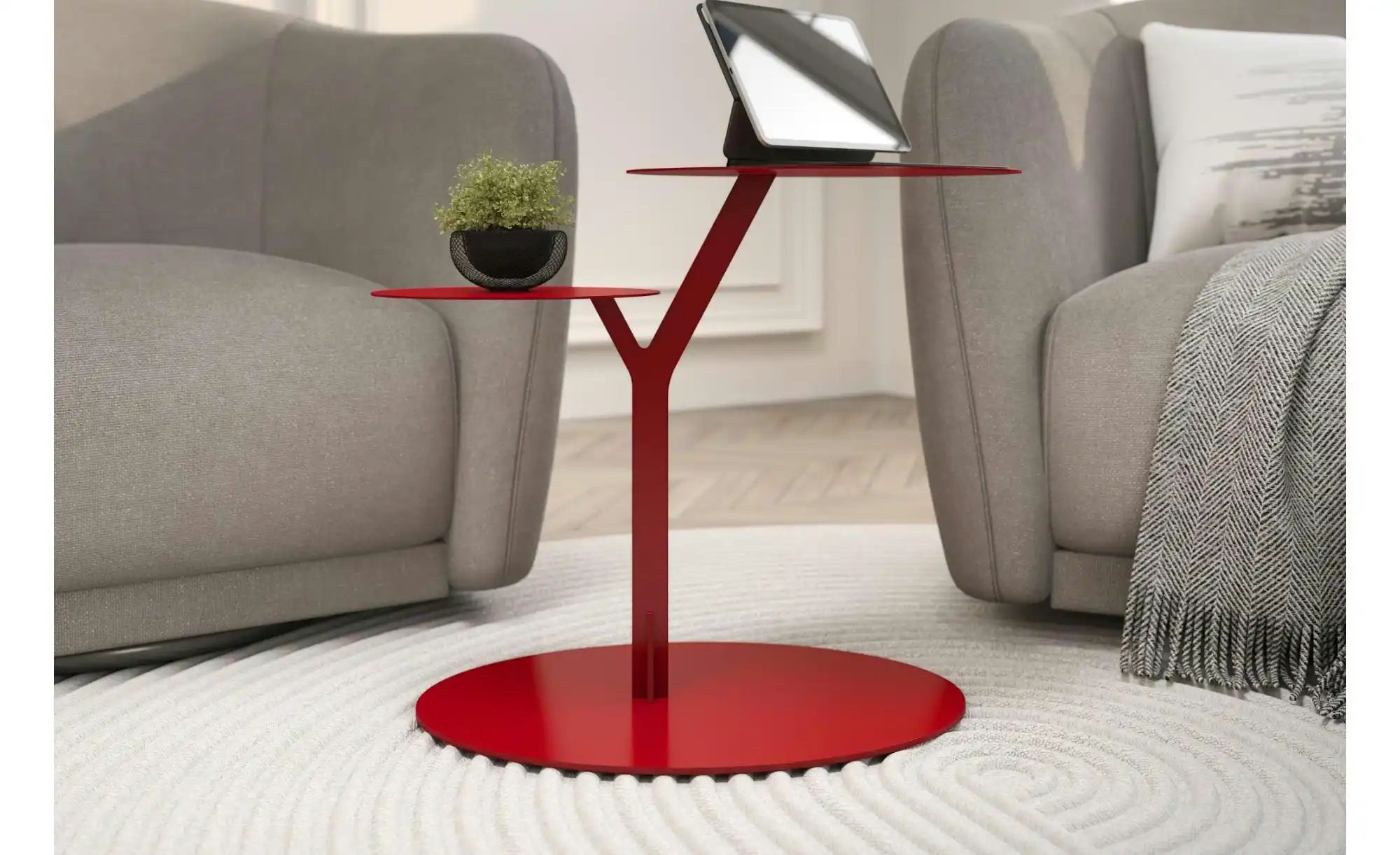 Beistelltisch   ¦ rot ¦ Maße (cm): B: 54 H: 44,5 Tische > Beistelltische > günstig online kaufen