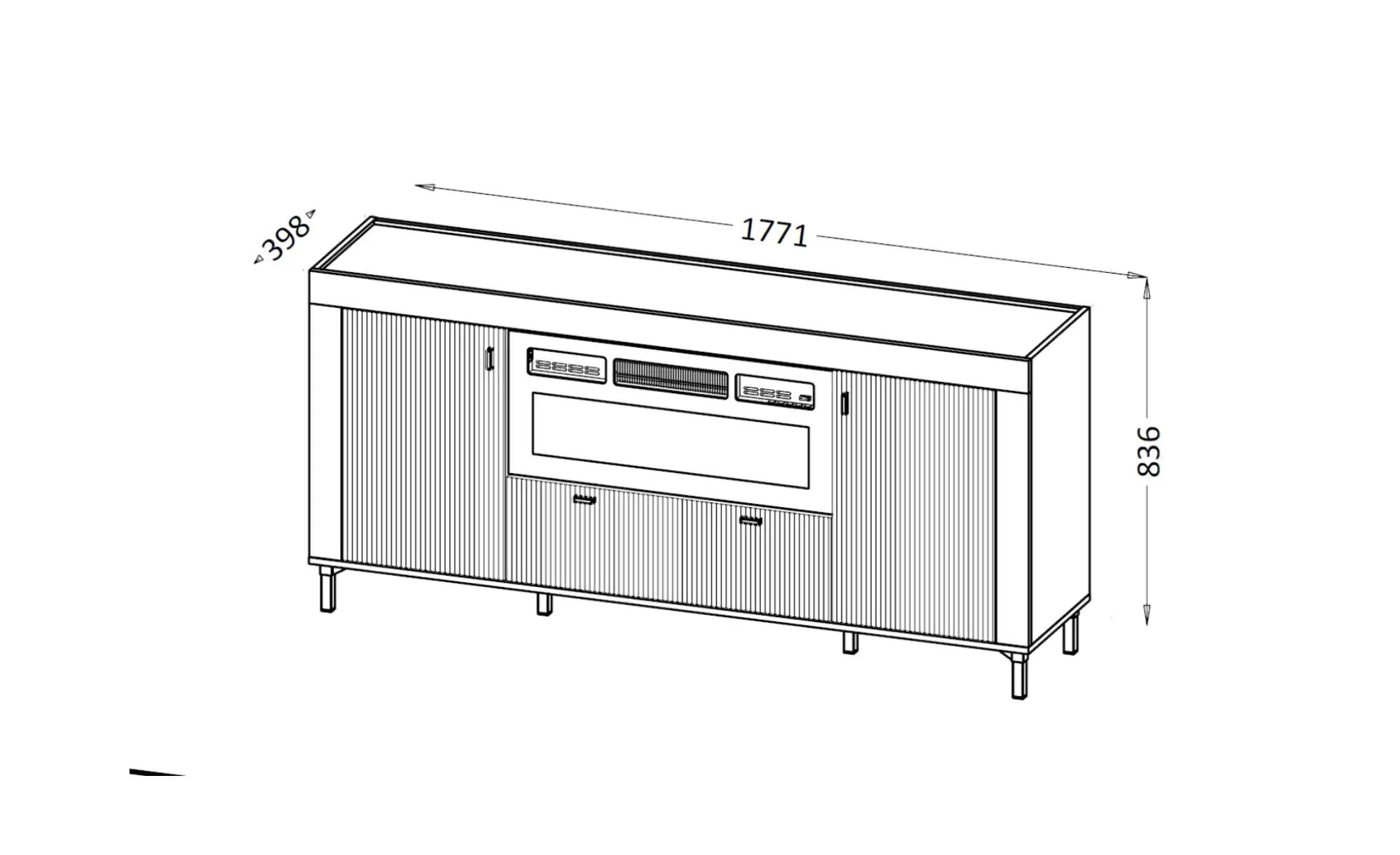 Thumbnail - Sideboard Mossa ¦ beige ¦ Maße (cm): B: 177,1 H: 83,6 Kommoden & Sideboards > Sideboards - Höffner