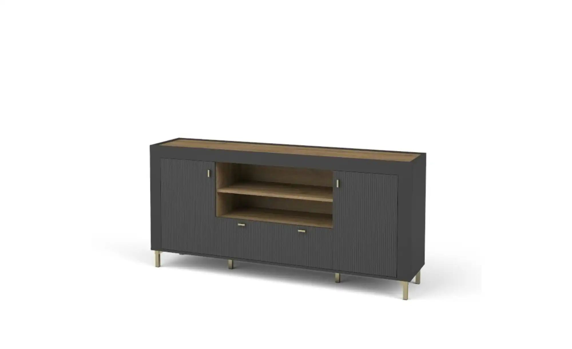 Sideboard  Mossa ¦ schwarz ¦ Maße (cm): B: 177,1 H: 83,6 Kommoden & Sideboa günstig online kaufen
