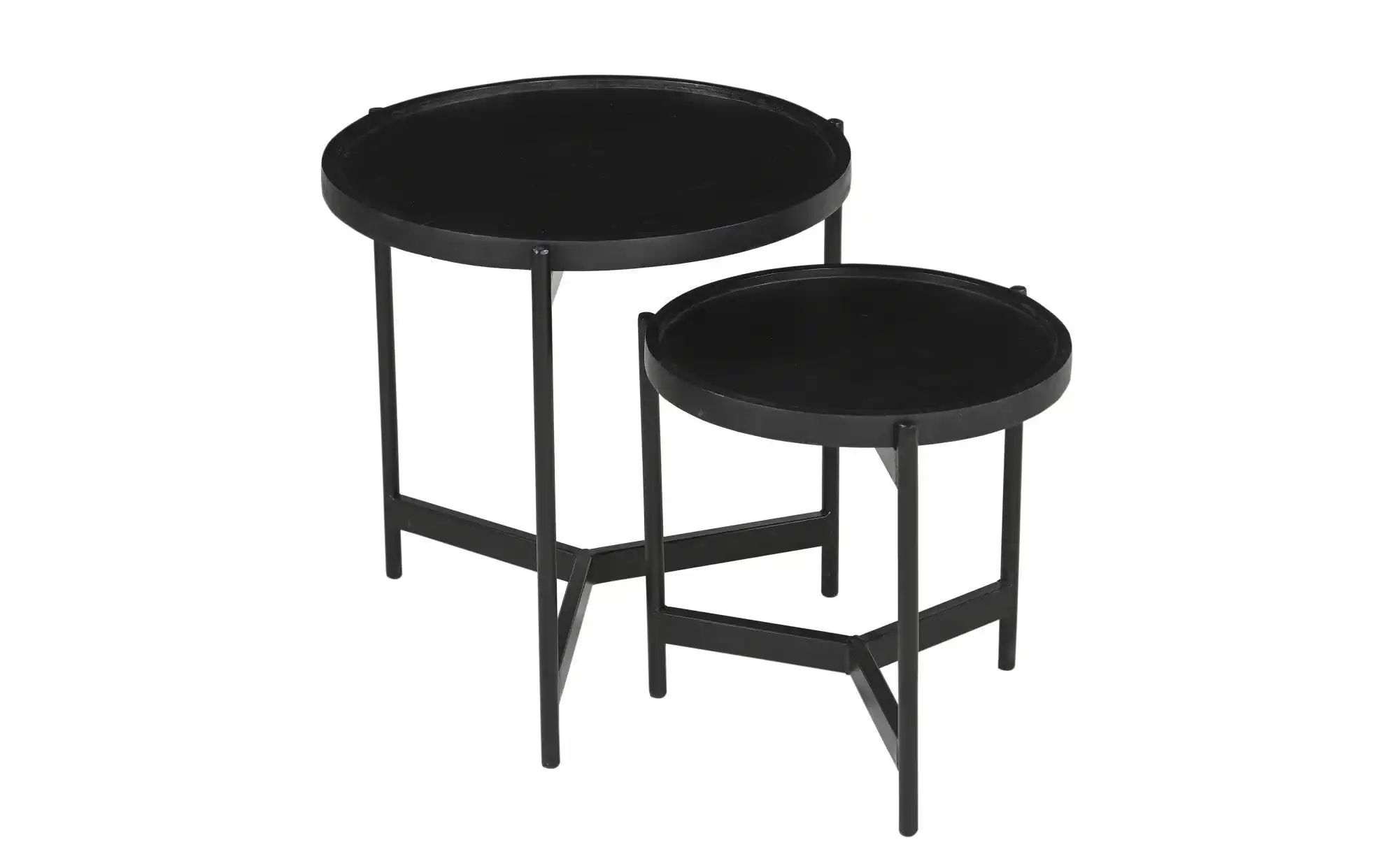 Beistelltisch 2er Set  Black Smooth ¦ schwarz ¦ Maße (cm): H: 45  Ø: 45 Tis günstig online kaufen