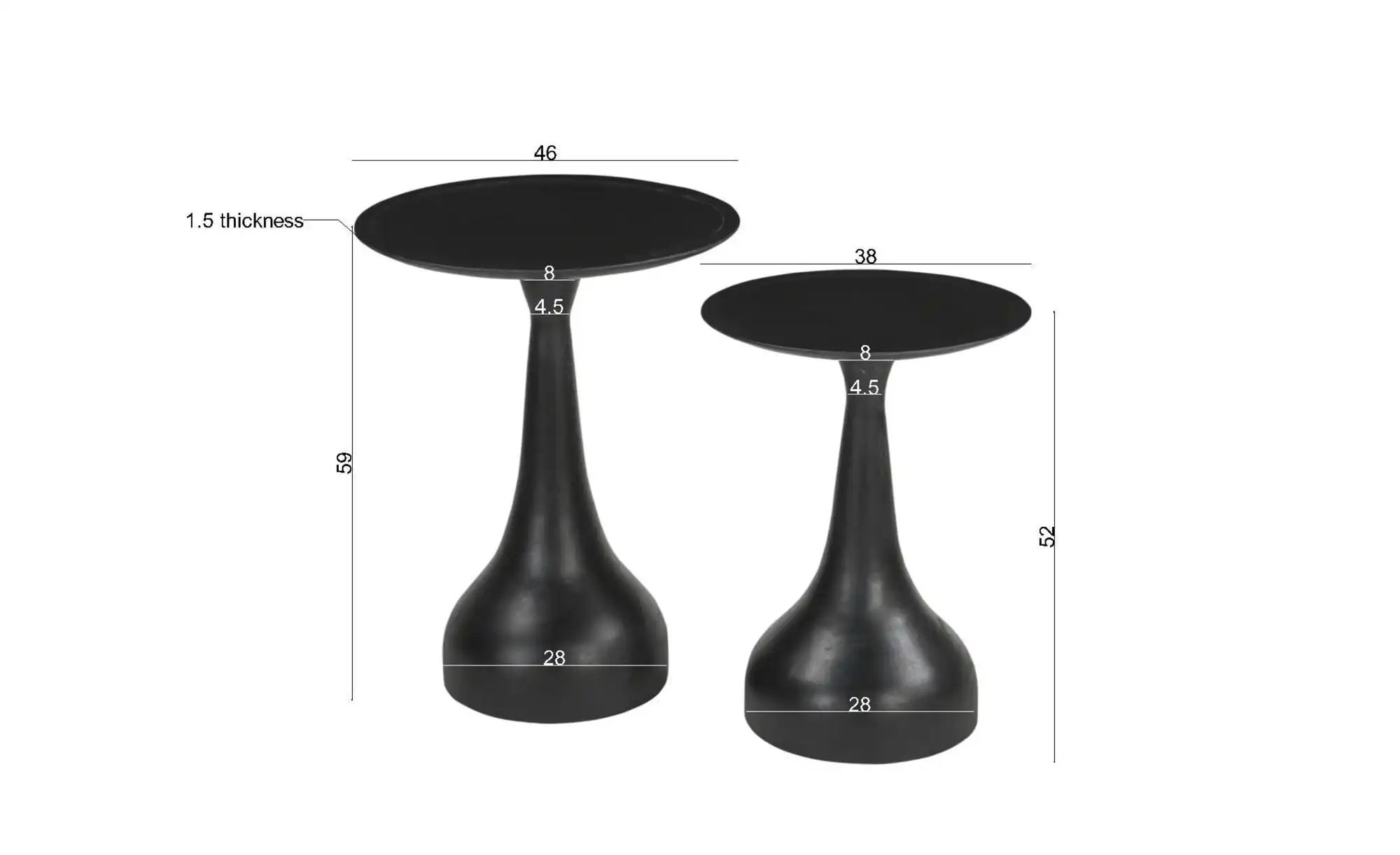 Beistelltisch  Black Smooth ¦ schwarz ¦ Maße (cm): H: 59  Ø: 46 Tische > Be günstig online kaufen