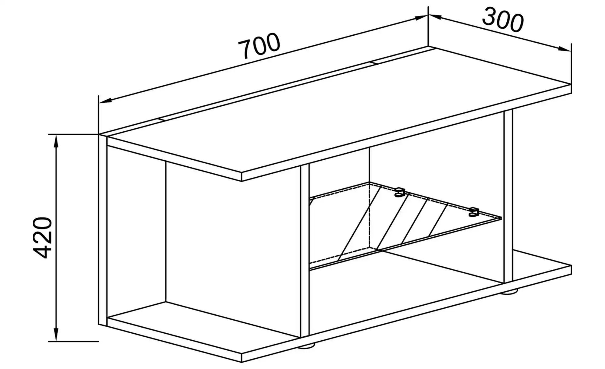 Lowboard  Plexalo ¦ grau ¦ Maße (cm): B: 70 H: 42 Kommoden & Sideboards > L günstig online kaufen