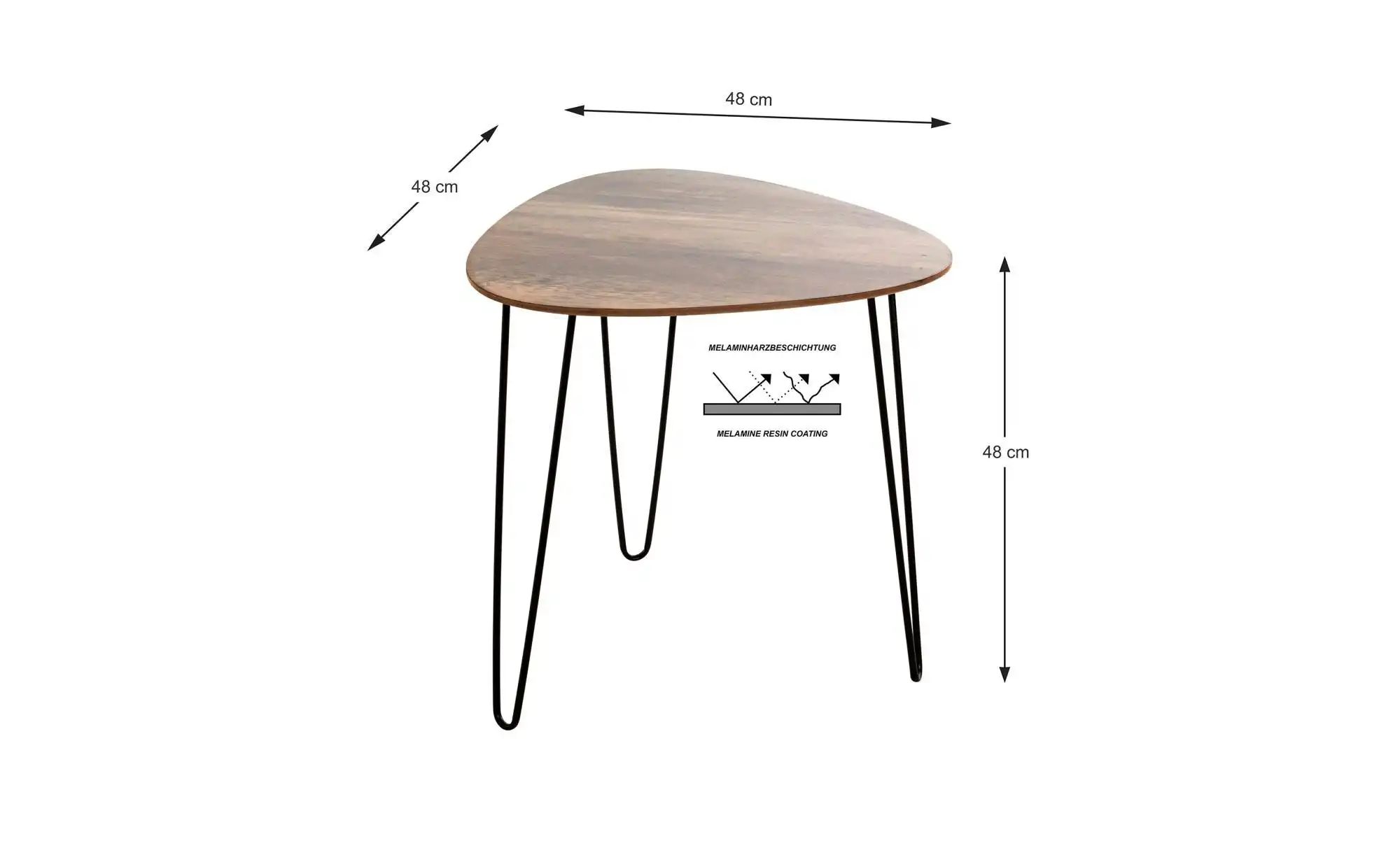 Beistelltisch   ¦ holzfarben ¦ Maße (cm): B: 48 H: 48 Tische > Beistelltisc günstig online kaufen