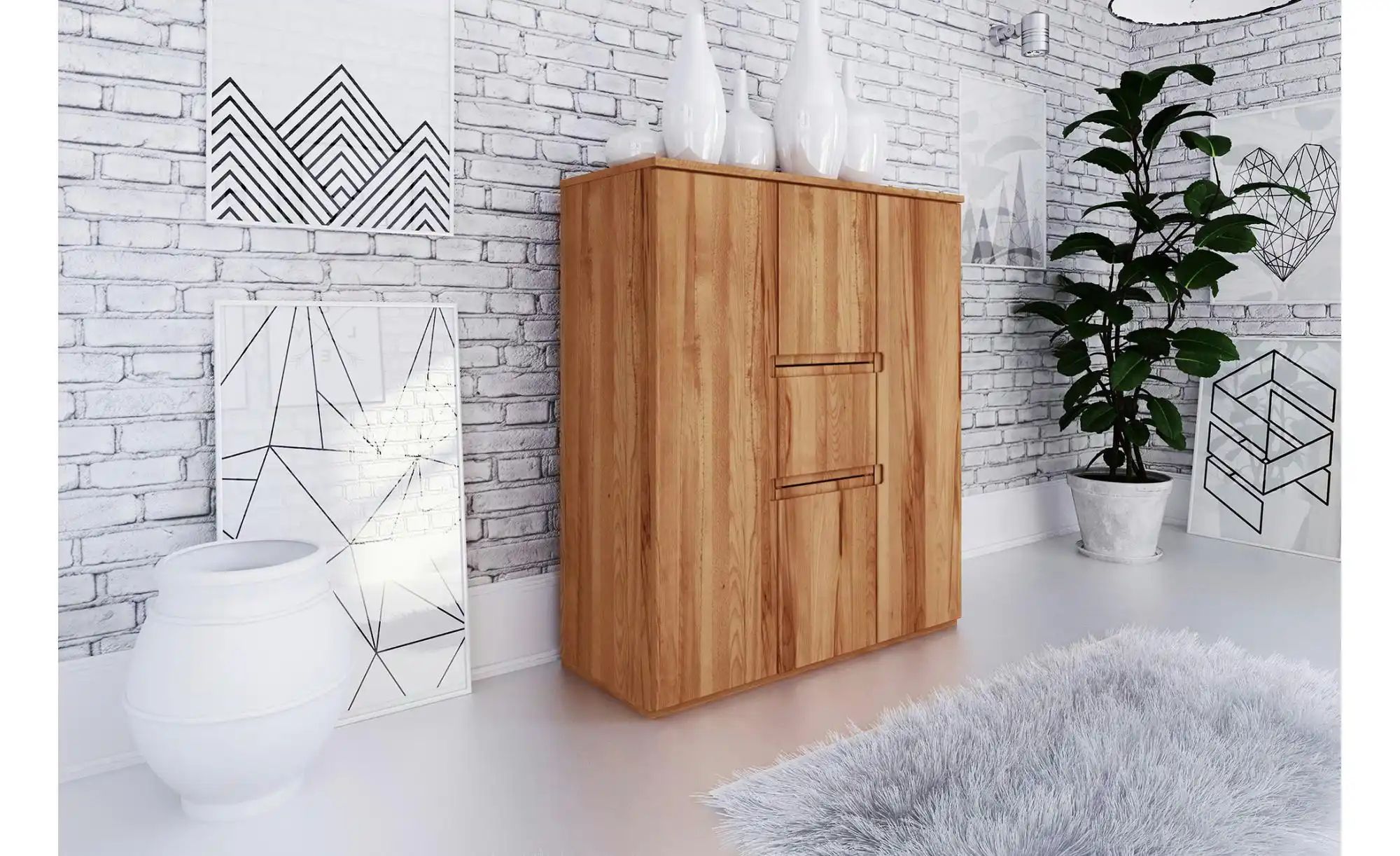 Thumbnail - Highboard  Felix ¦ holzfarben ¦ Maße (cm): B: 129 H: 129 Kommoden & Sideboards > Highboards - Höffner