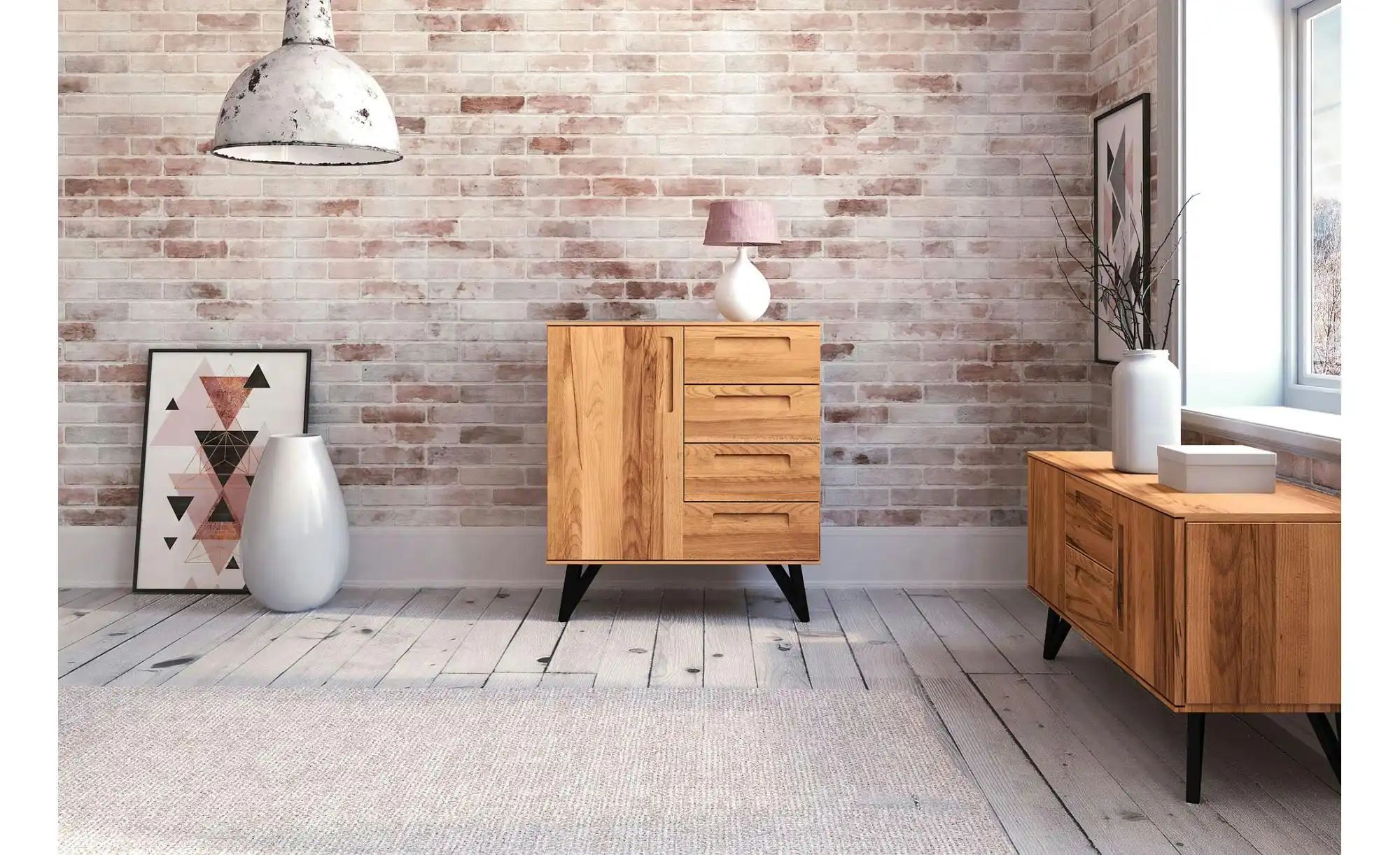Highboard  Karl ¦ holzfarben ¦ Maße (cm): B: 91 H: 100 Kommoden & Sideboard günstig online kaufen