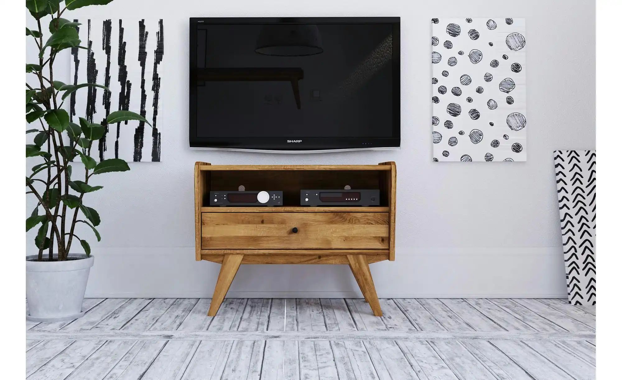 Lowboard  Hugo ¦ holzfarben ¦ Maße (cm): B: 80 H: 63 Kommoden & Sideboards günstig online kaufen