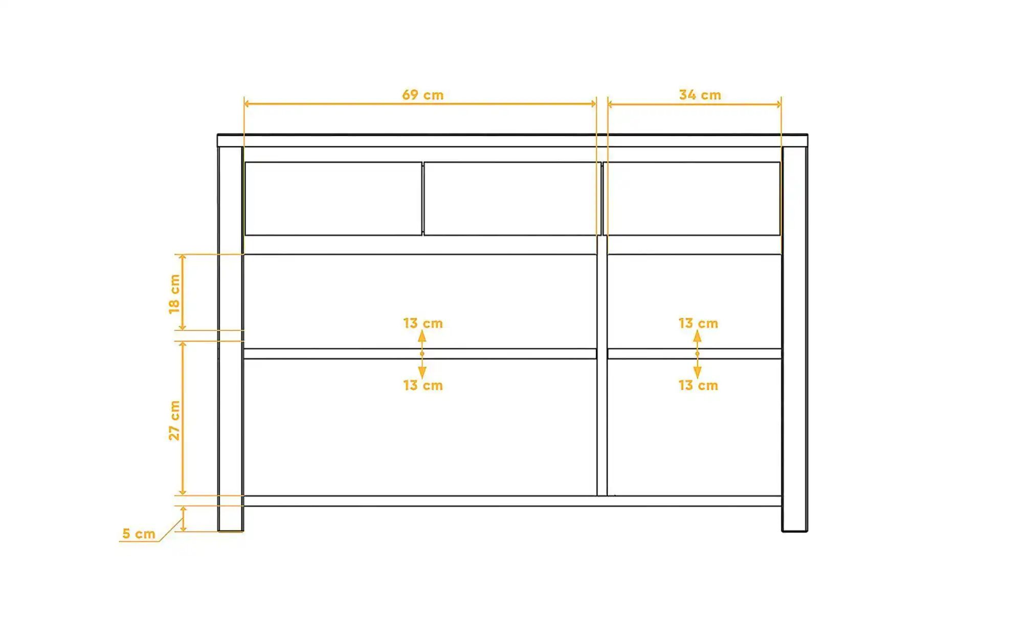 Sideboard  Theo ¦ holzfarben ¦ Maße (cm): B: 115 H: 77 Kommoden & Sideboard günstig online kaufen