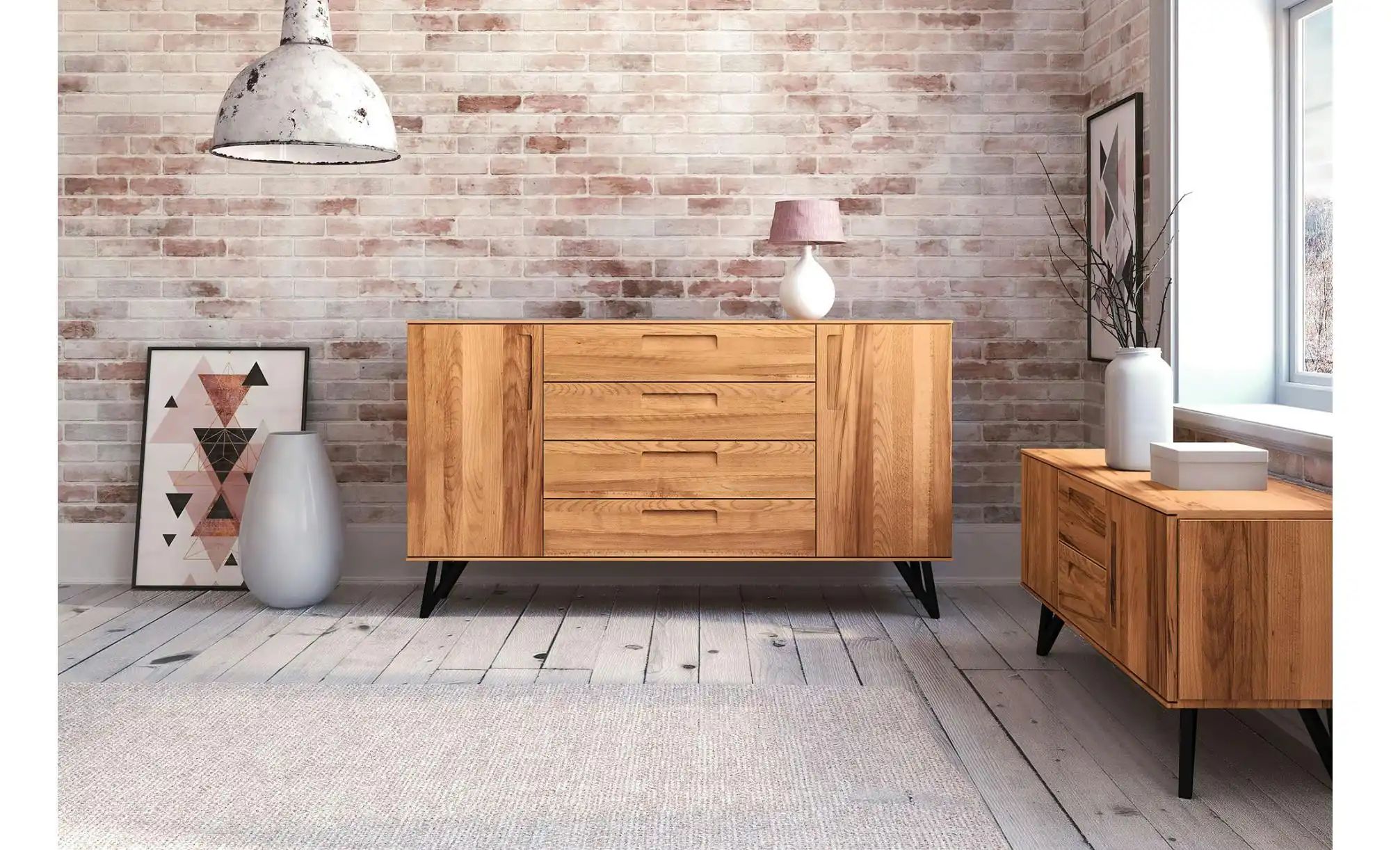 Highboard  Karl ¦ holzfarben ¦ Maße (cm): B: 182 H: 100 Kommoden & Sideboar günstig online kaufen