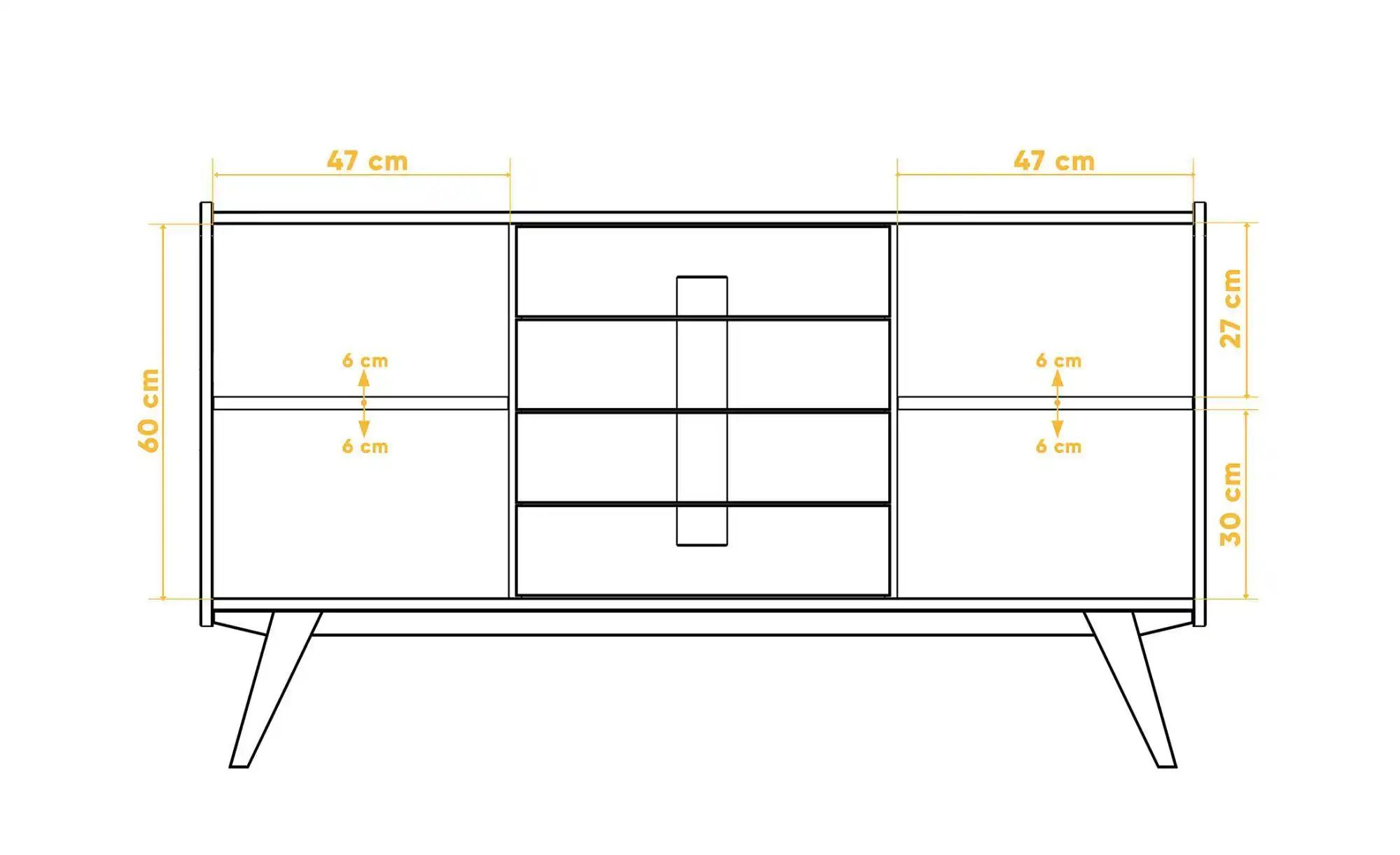Highboard  Hugo ¦ holzfarben ¦ Maße (cm): B: 160 H: 90 Kommoden & Sideboard günstig online kaufen
