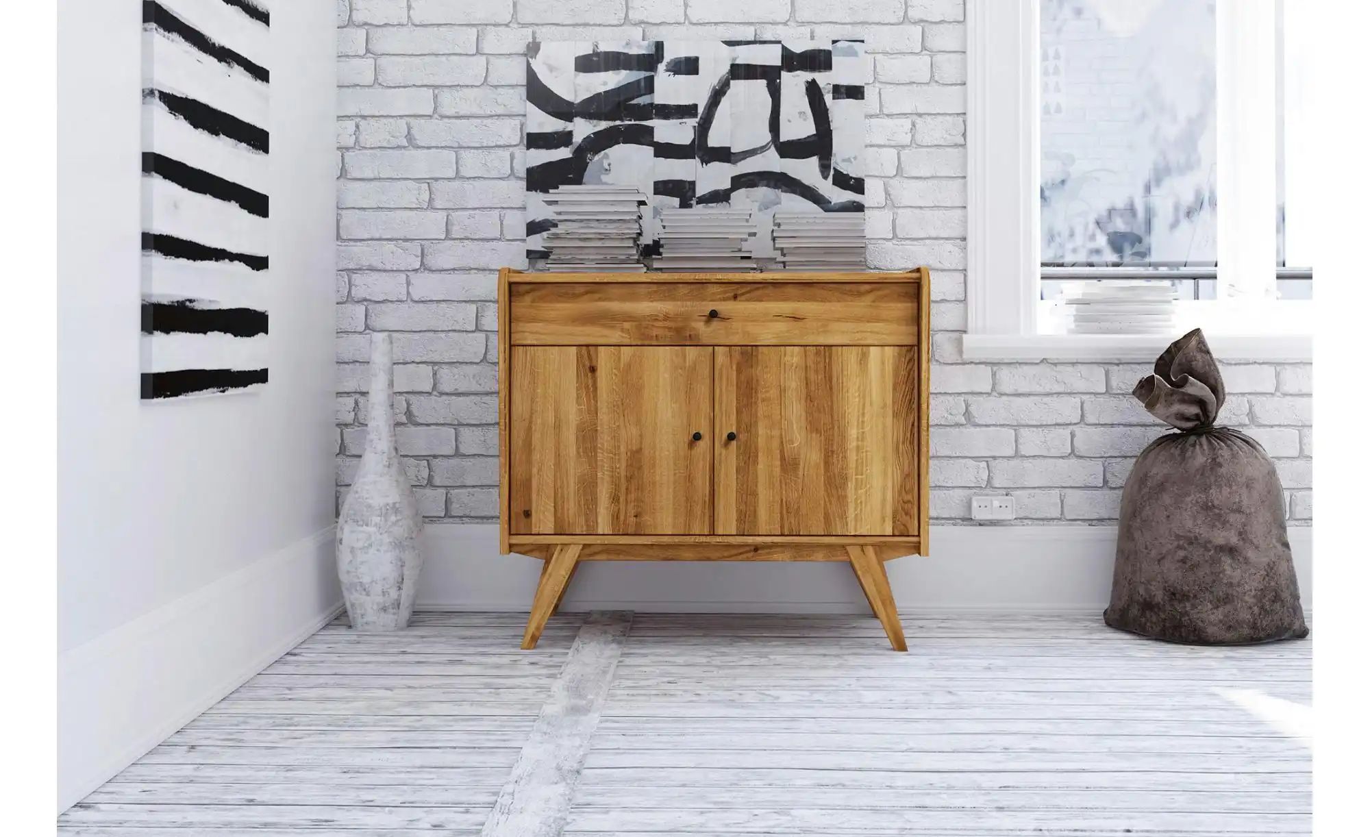 Highboard  Hugo ¦ holzfarben ¦ Maße (cm): B: 100 H: 90 Kommoden & Sideboard günstig online kaufen