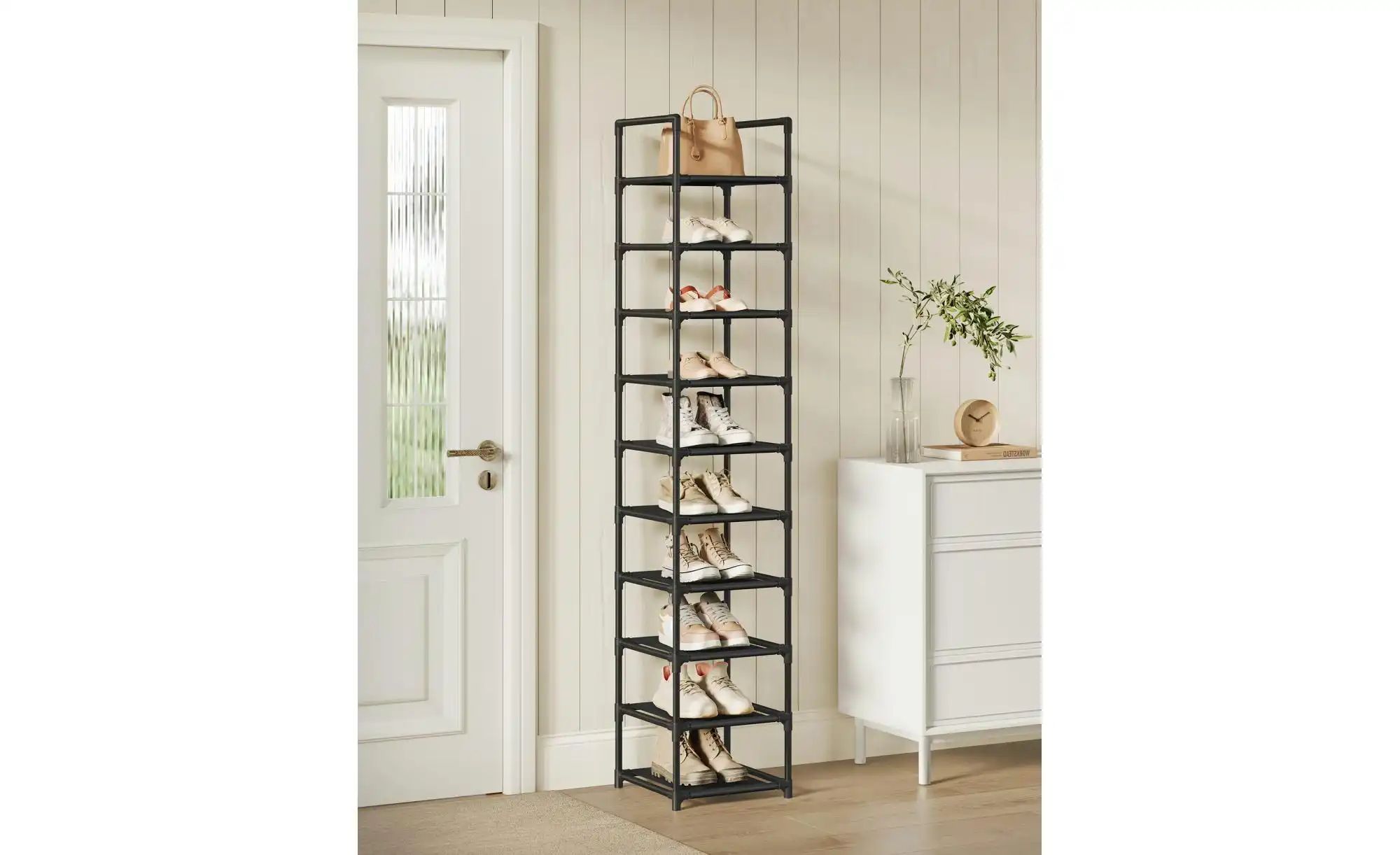 Schuhregal   ¦ schwarz ¦ Maße (cm): B: 33 H: 173 Regale > Schuhregale - Höf günstig online kaufen