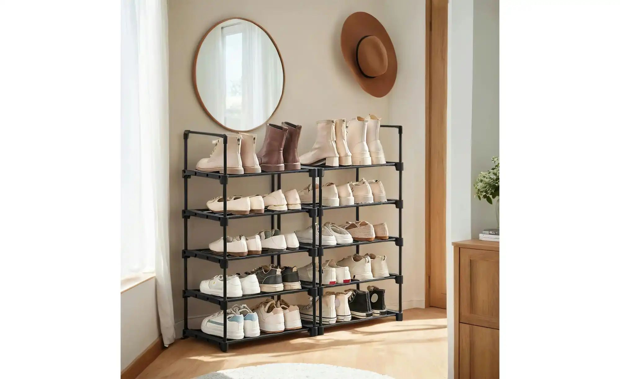 Schuhregal  Deky ¦ schwarz ¦ Maße (cm): B: 45 H: 174 Regale > Schuhregale - günstig online kaufen