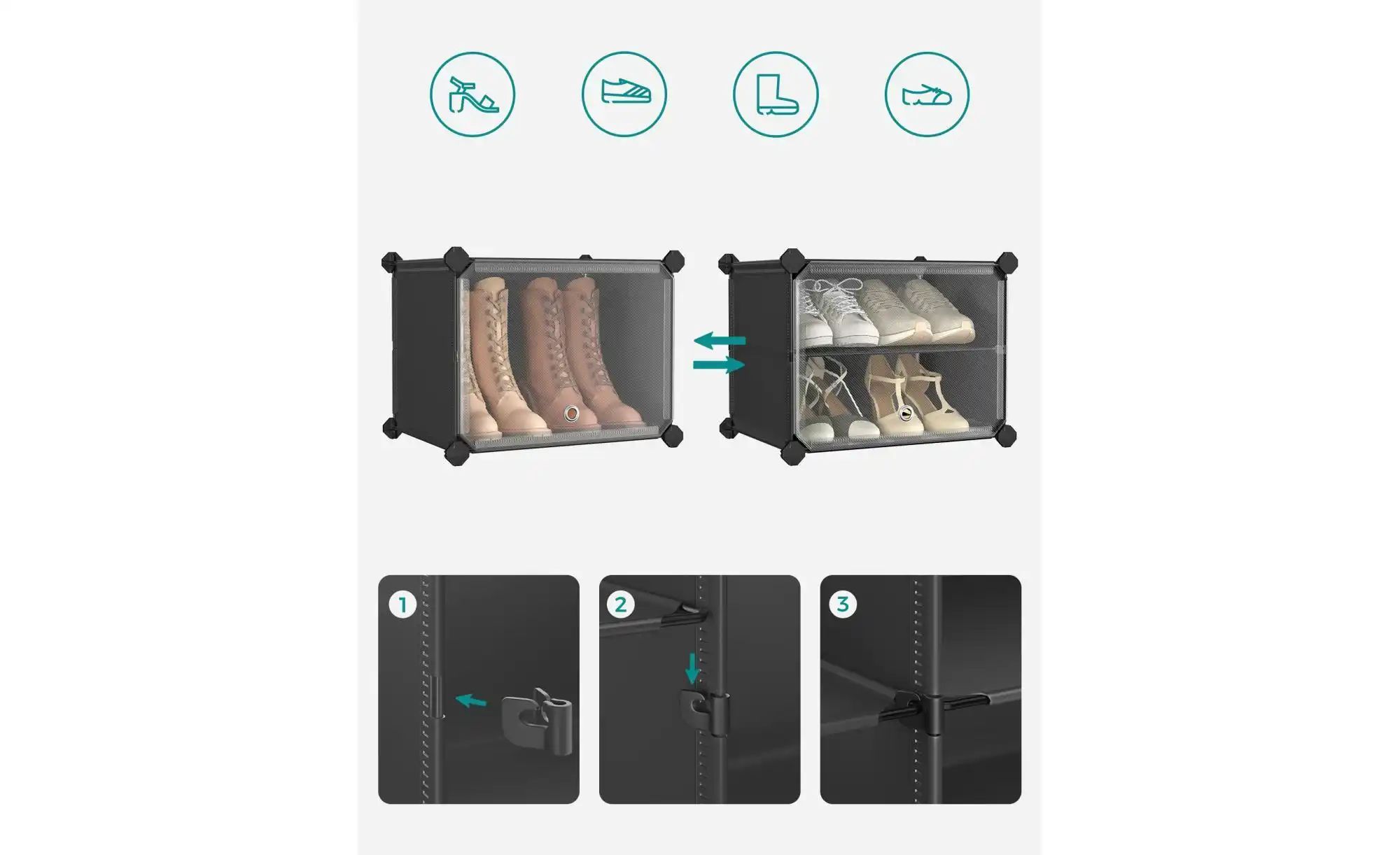 Schuhschrank  Damion ¦ schwarz ¦ Maße (cm): B: 83 H: 94 Regale > Schuhregal günstig online kaufen