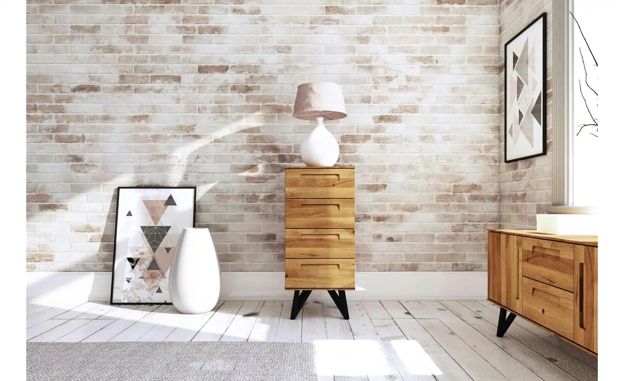 Kommode  Karl ¦ holzfarben ¦ Maße (cm): B: 45 H: 100 Kommoden & Sideboards günstig online kaufen