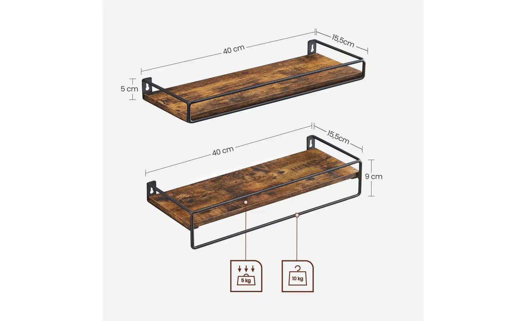 Regalbrett 2er-Set   ¦ braun ¦ Maße (cm): B: 15,5 H: 9 Regale > Wandregale günstig online kaufen
