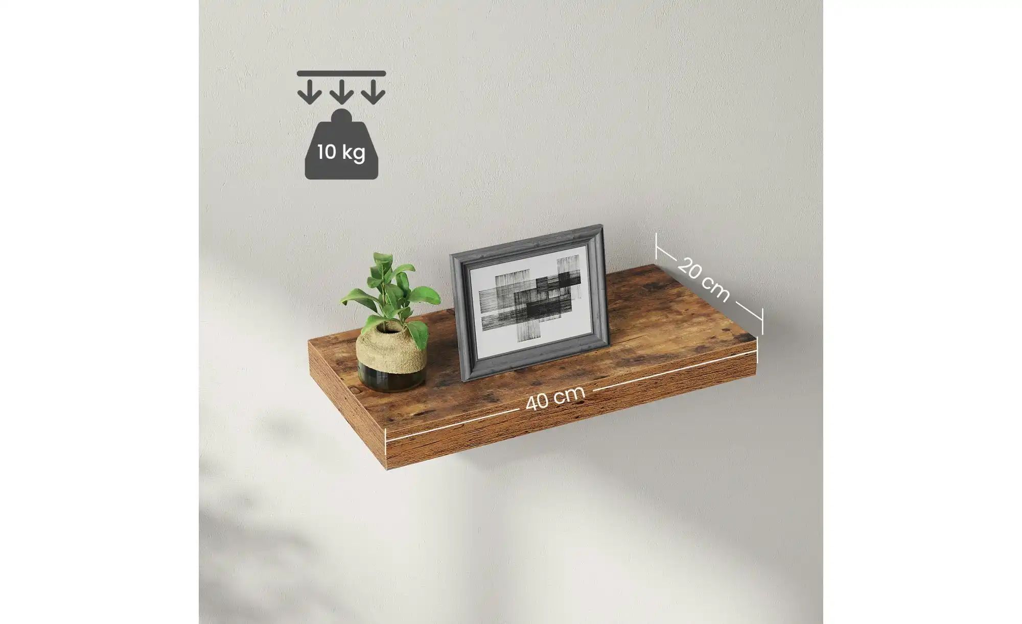 Wandregal   ¦ braun ¦ Maße (cm): B: 40 H: 3,8 Regale > Wandregale - Höffner günstig online kaufen