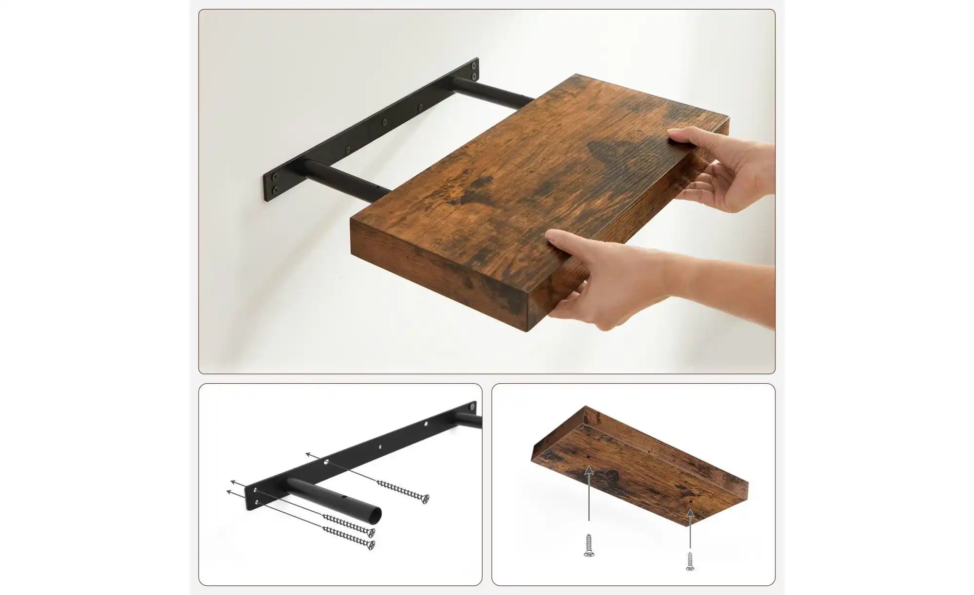 Thumbnail - Wandregal  Kean ¦ braun ¦ Maße (cm): B: 40 H: 3,8 Regale > Wandregale - Höffner