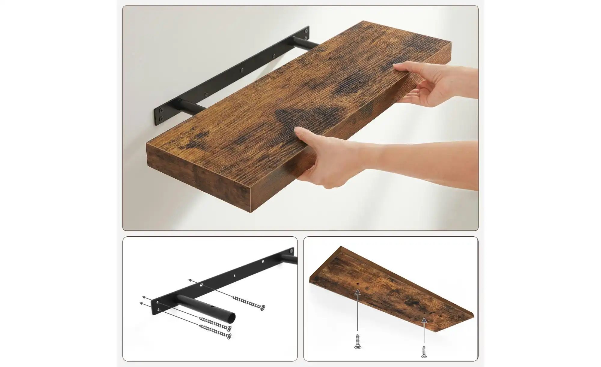 Wandregal  Kean ¦ braun ¦ Maße (cm): B: 60 H: 3,8 Regale > Wandregale - Höf günstig online kaufen