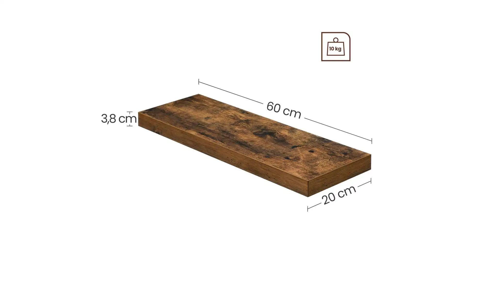Wandregal  Kean ¦ braun ¦ Maße (cm): B: 60 H: 3,8 Regale > Wandregale - Höf günstig online kaufen