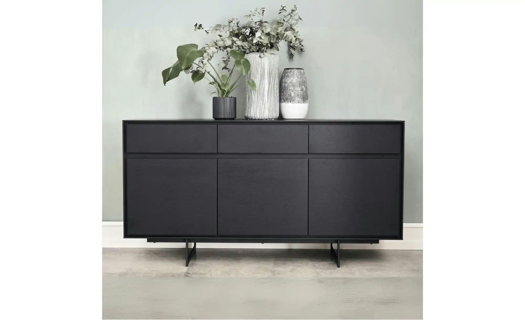 Furnhouse Sideboard   ¦ schwarz ¦ Maße (cm): B: 155 H: 82 Kommoden & Sidebo günstig online kaufen