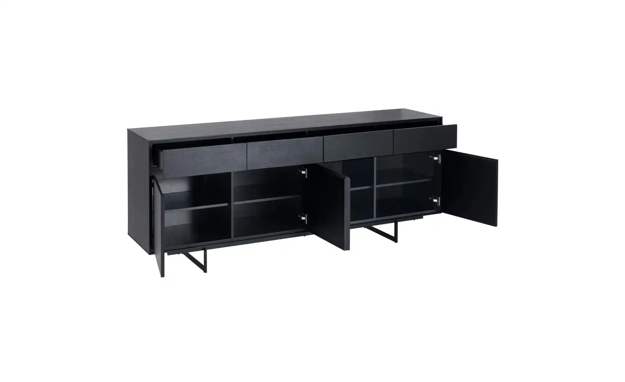 Furnhouse Sideboard   ¦ schwarz ¦ Maße (cm): B: 205 H: 82 Kommoden & Sidebo günstig online kaufen