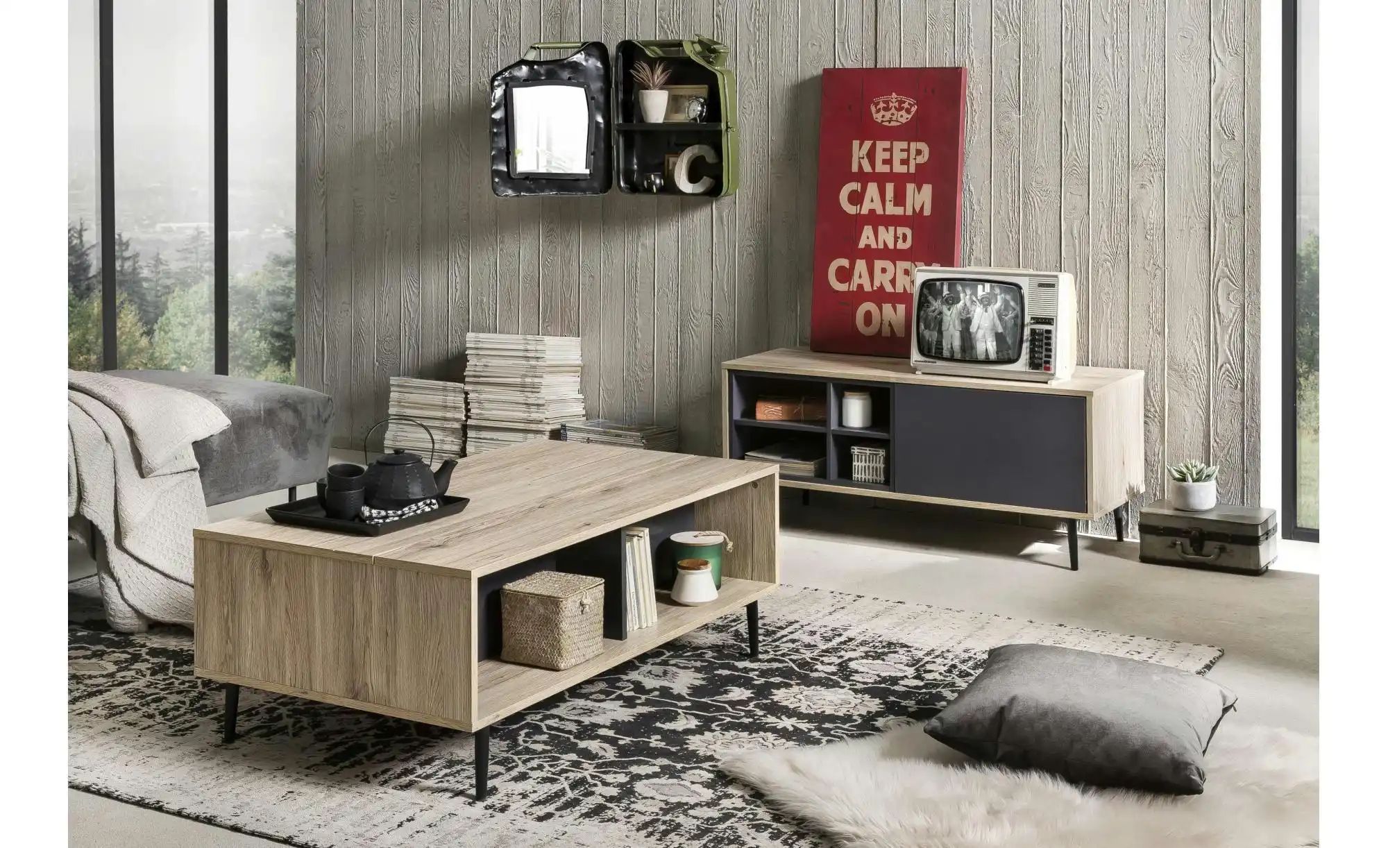 Lowboard   ¦ grau ¦ Maße (cm): B: 97,5 H: 45 Kommoden & Sideboards > Lowboa günstig online kaufen