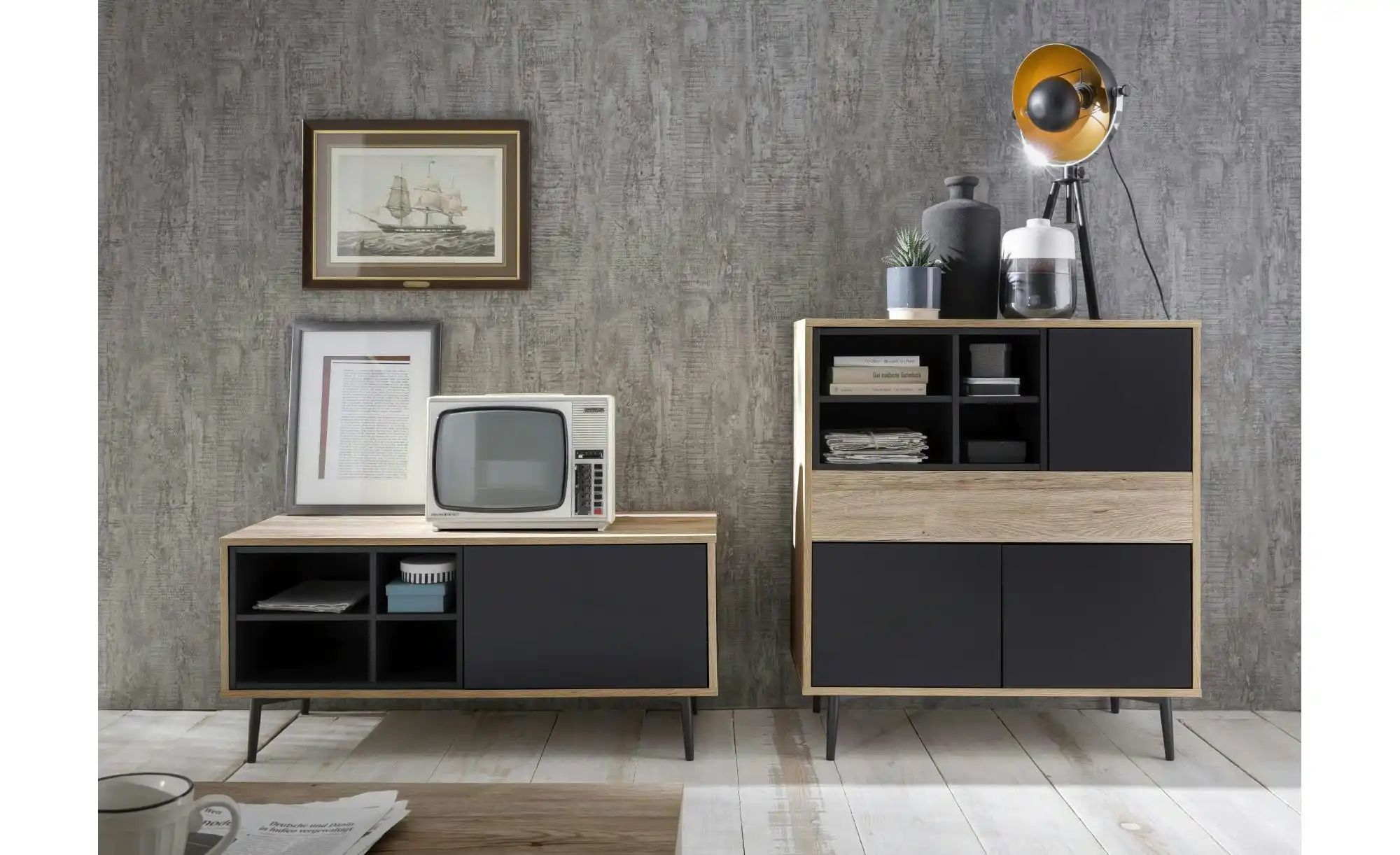 Thumbnail - Lowboard ¦ grau ¦ Maße (cm): B: 97,5 H: 45 Kommoden & Sideboards > Lowboards - Höffner